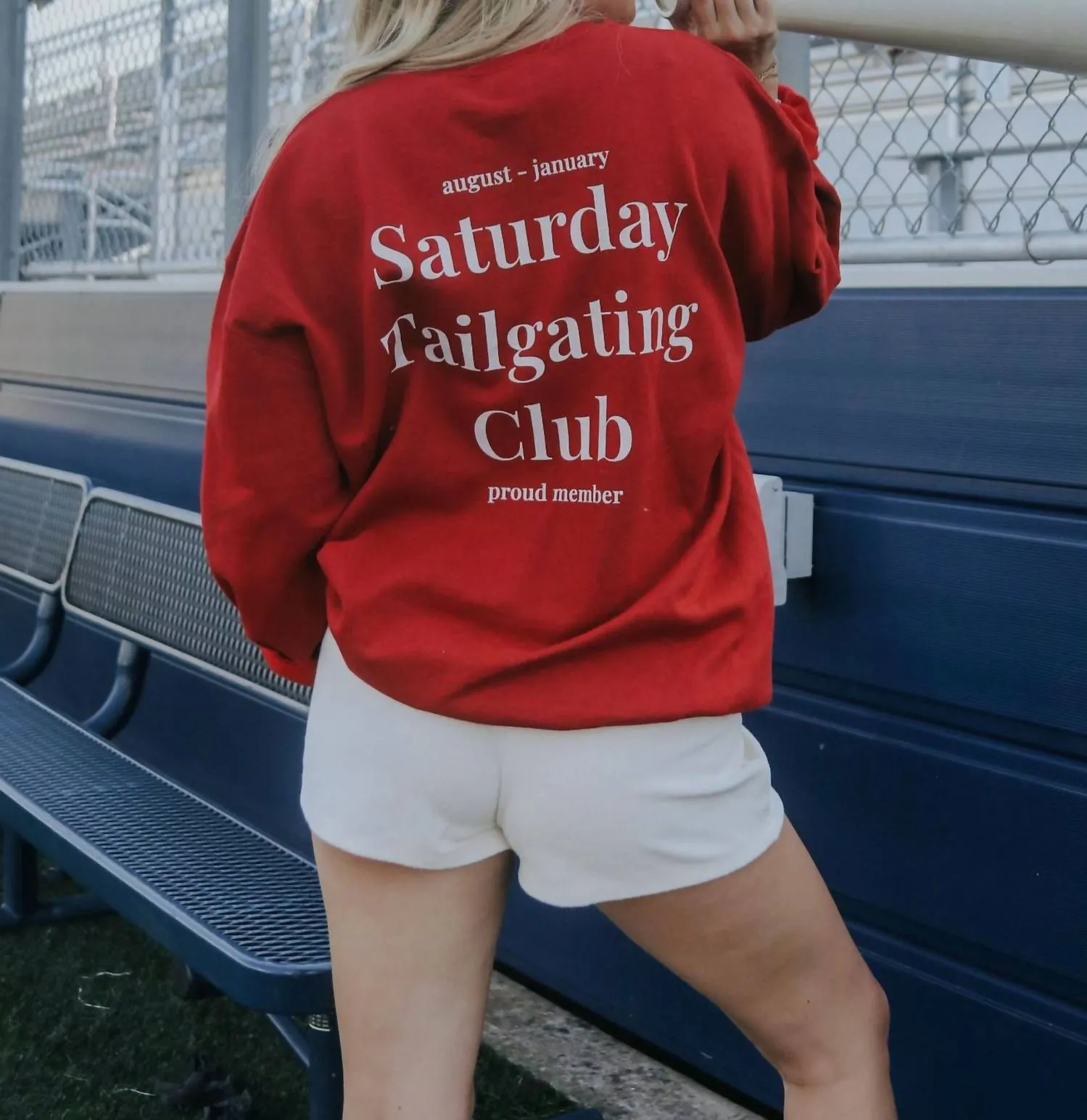 Saturday Tailgating Club Sweatshirt In Red