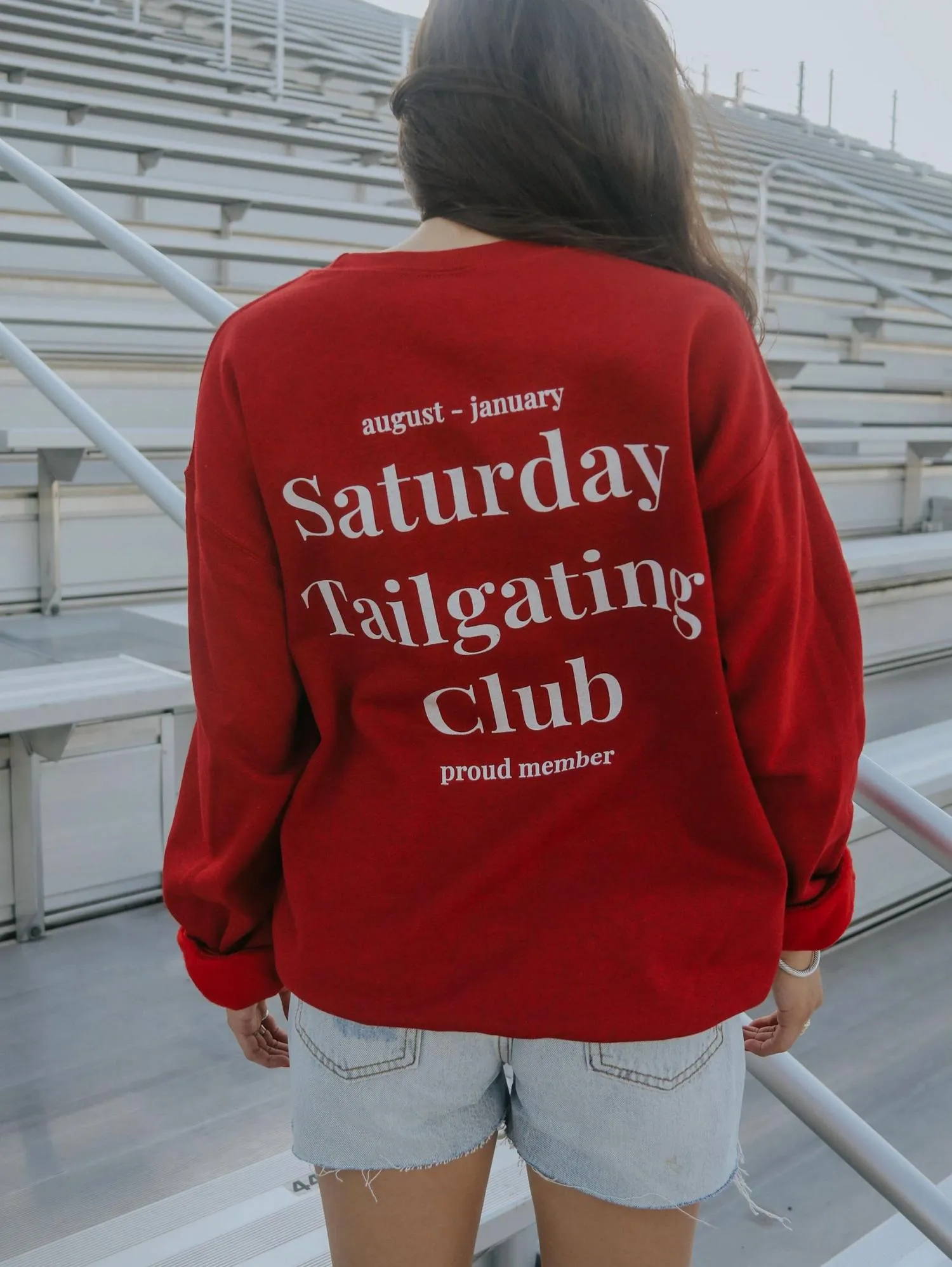 Saturday Tailgating Club Sweatshirt In Red
