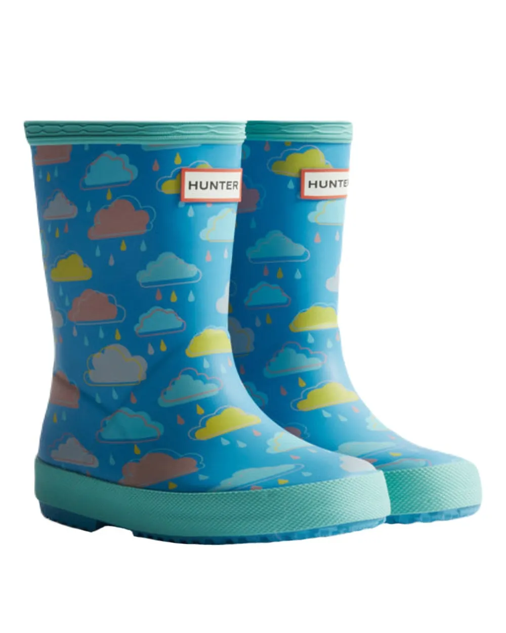 Shoes Hunter Wellies Hunter Original Kids First Rain Cloud Print Wellingtons