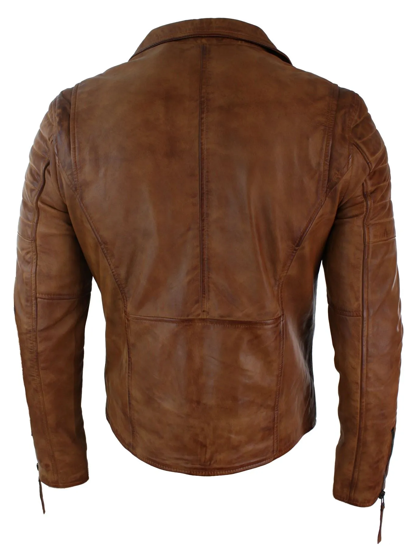 Slim Cross Zip Brando Real Leather Jacket