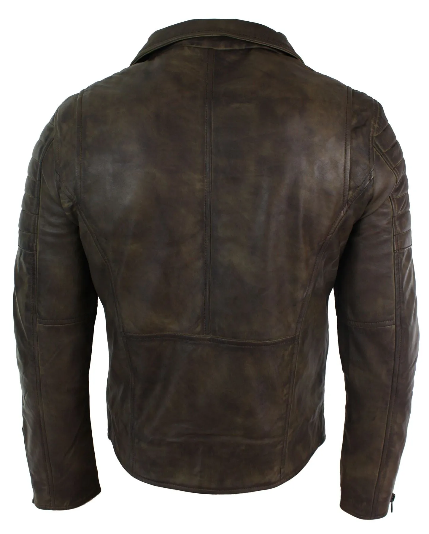 Slim Cross Zip Brando Real Leather Jacket