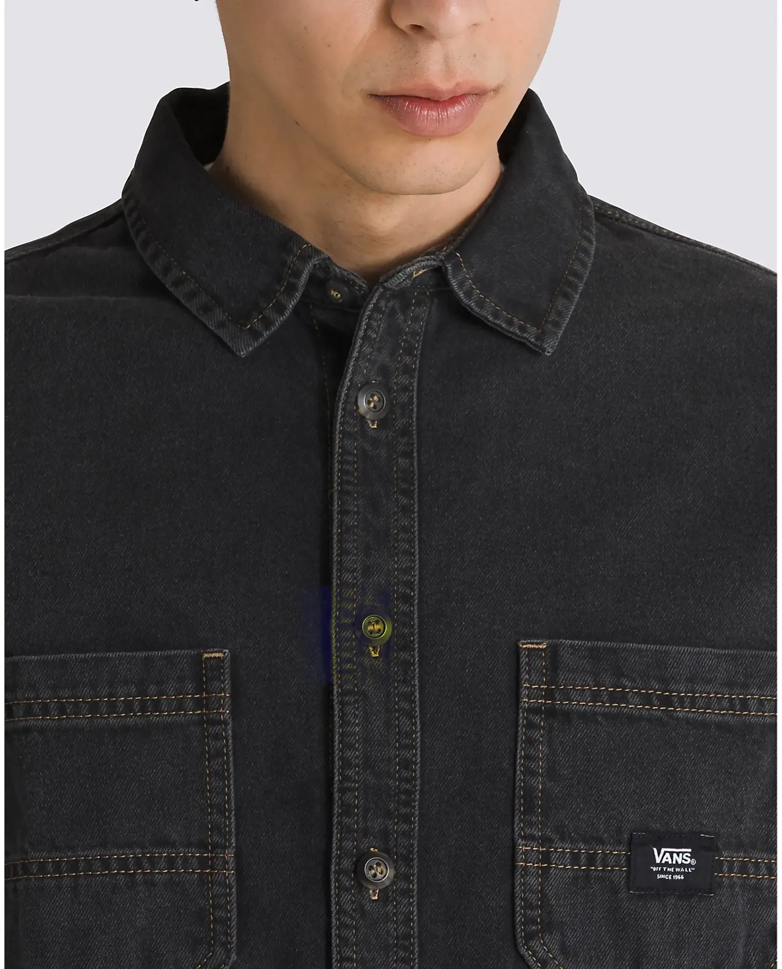 Stevens Denim Shirt in Washed Black