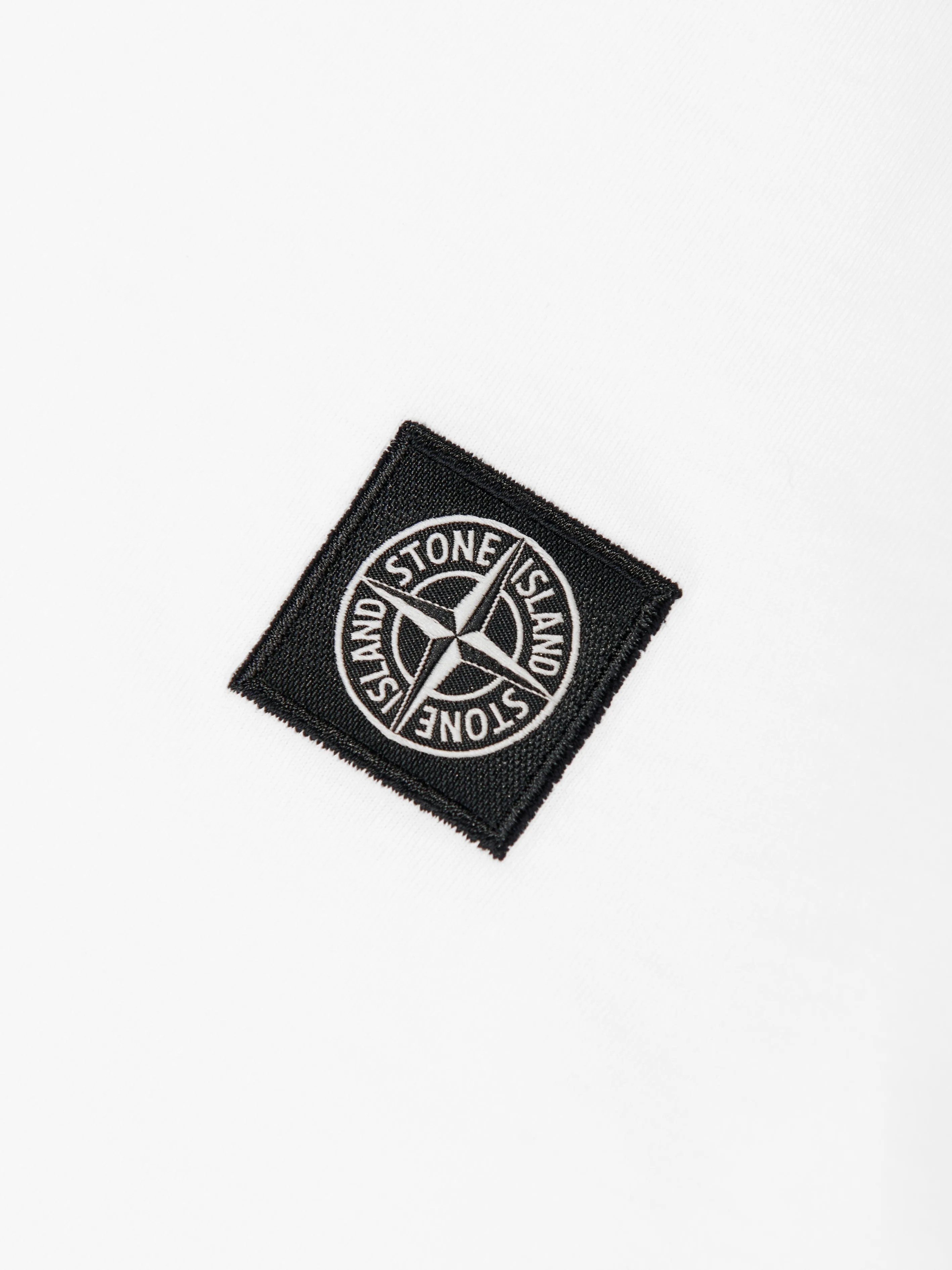Stone Island Boys Compass Logo T-Shirt in White