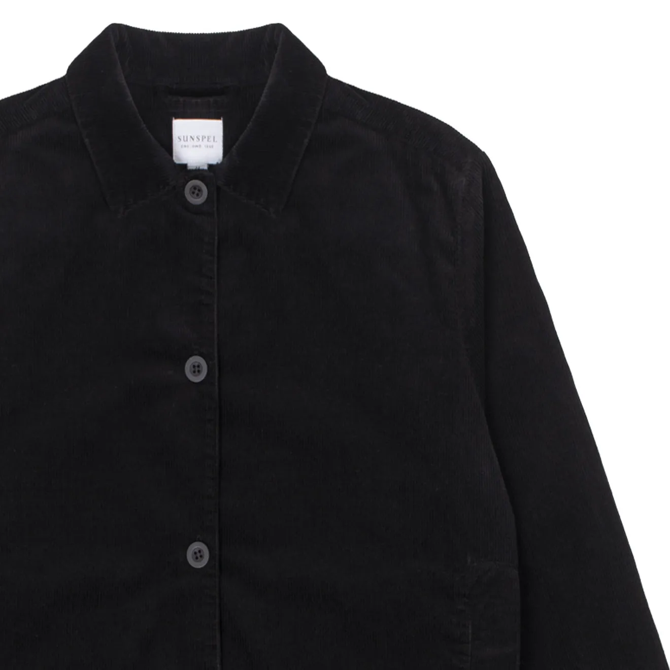 Sunspel Womens Corduroy Boxy Jacket Black