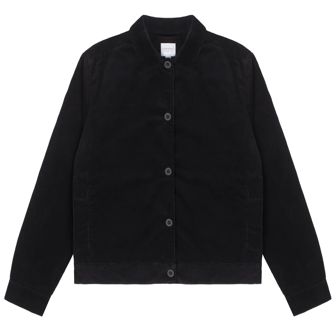 Sunspel Womens Corduroy Boxy Jacket Black