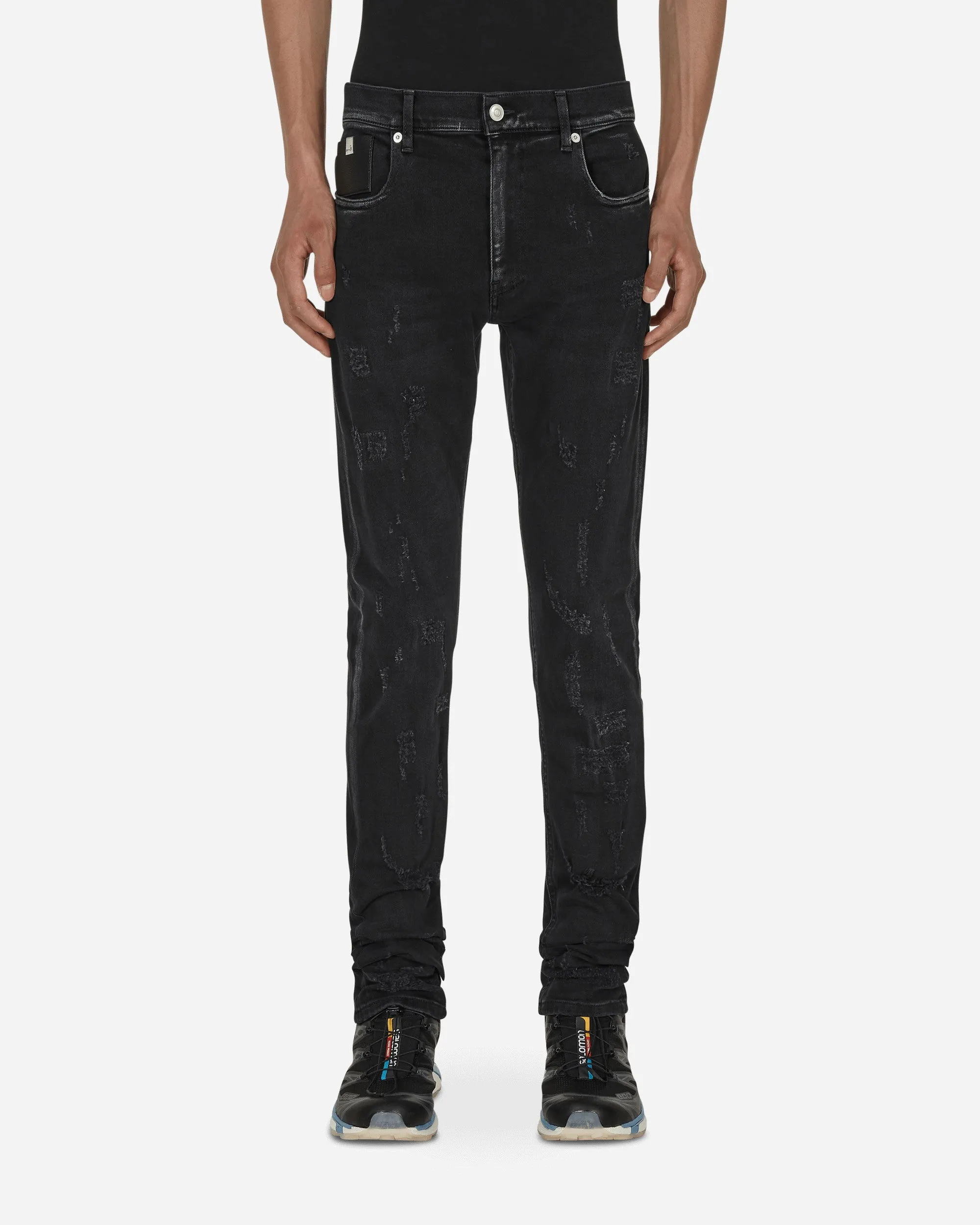 Super Skinny Treated Jeans Black