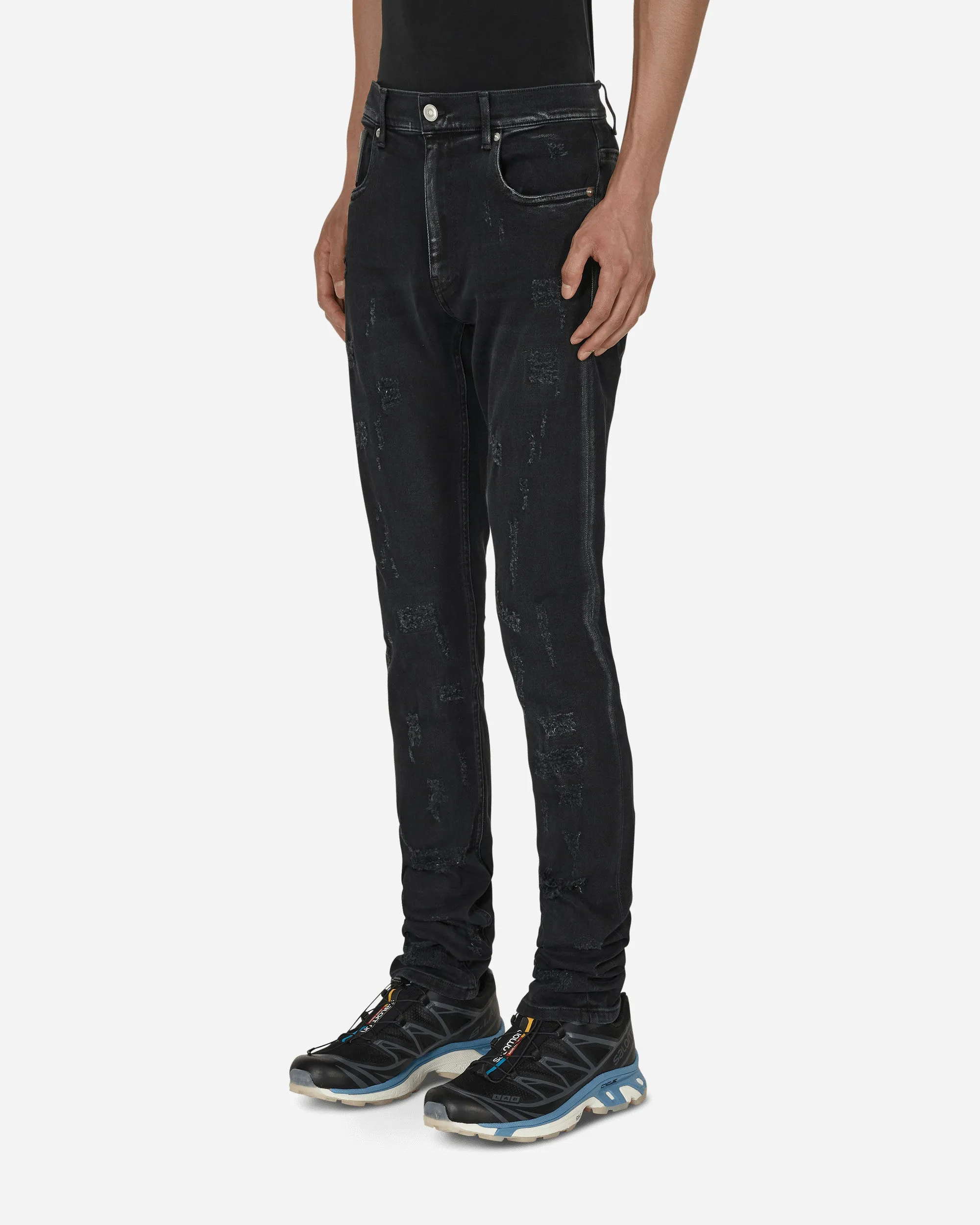 Super Skinny Treated Jeans Black
