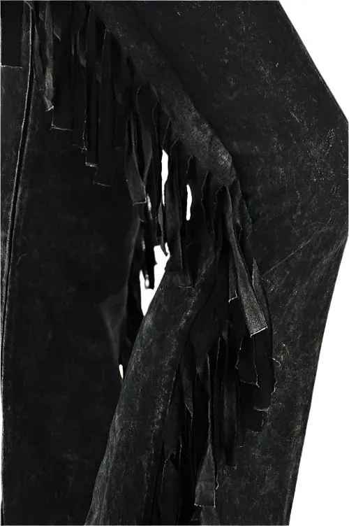 T-Party Fold Down Fringe Sides Mineral Washed Yoga Pants SS496