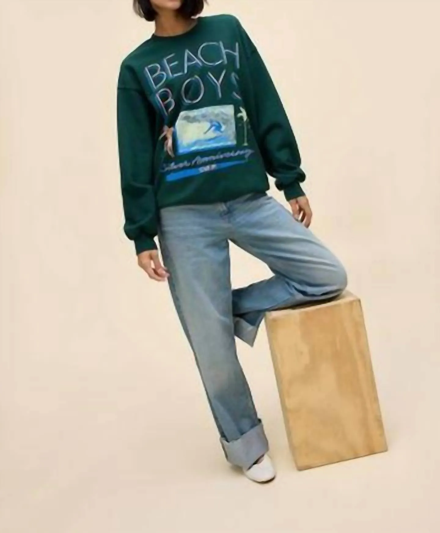 The Beach Boys Silver Anniversary Bf Sweatshirt In Pine