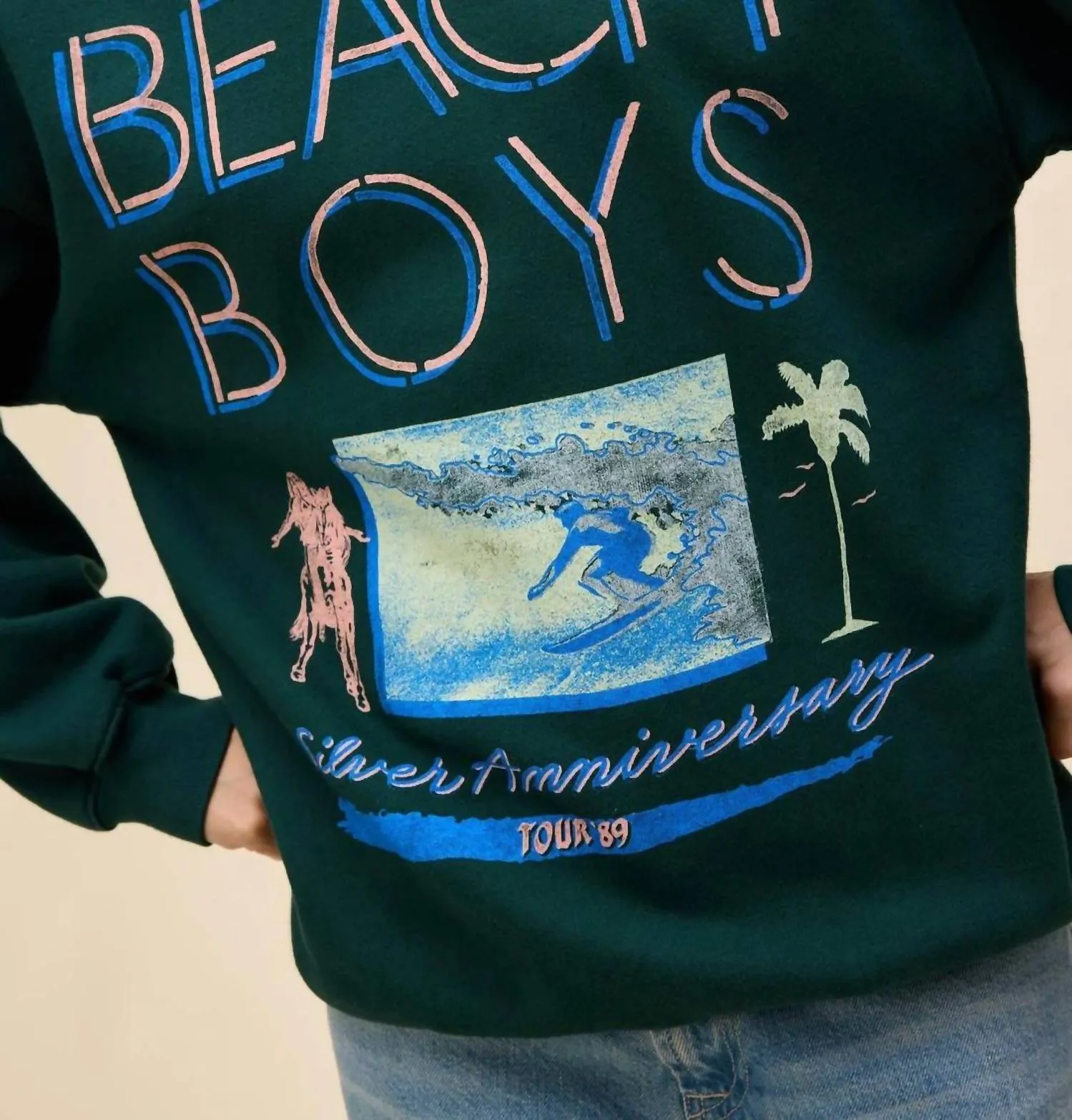 The Beach Boys Silver Anniversary Bf Sweatshirt In Pine