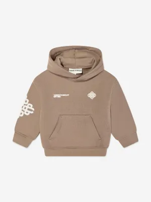 The Couture Club Kids Blurred Graphic Emblem Hoodie in Brown