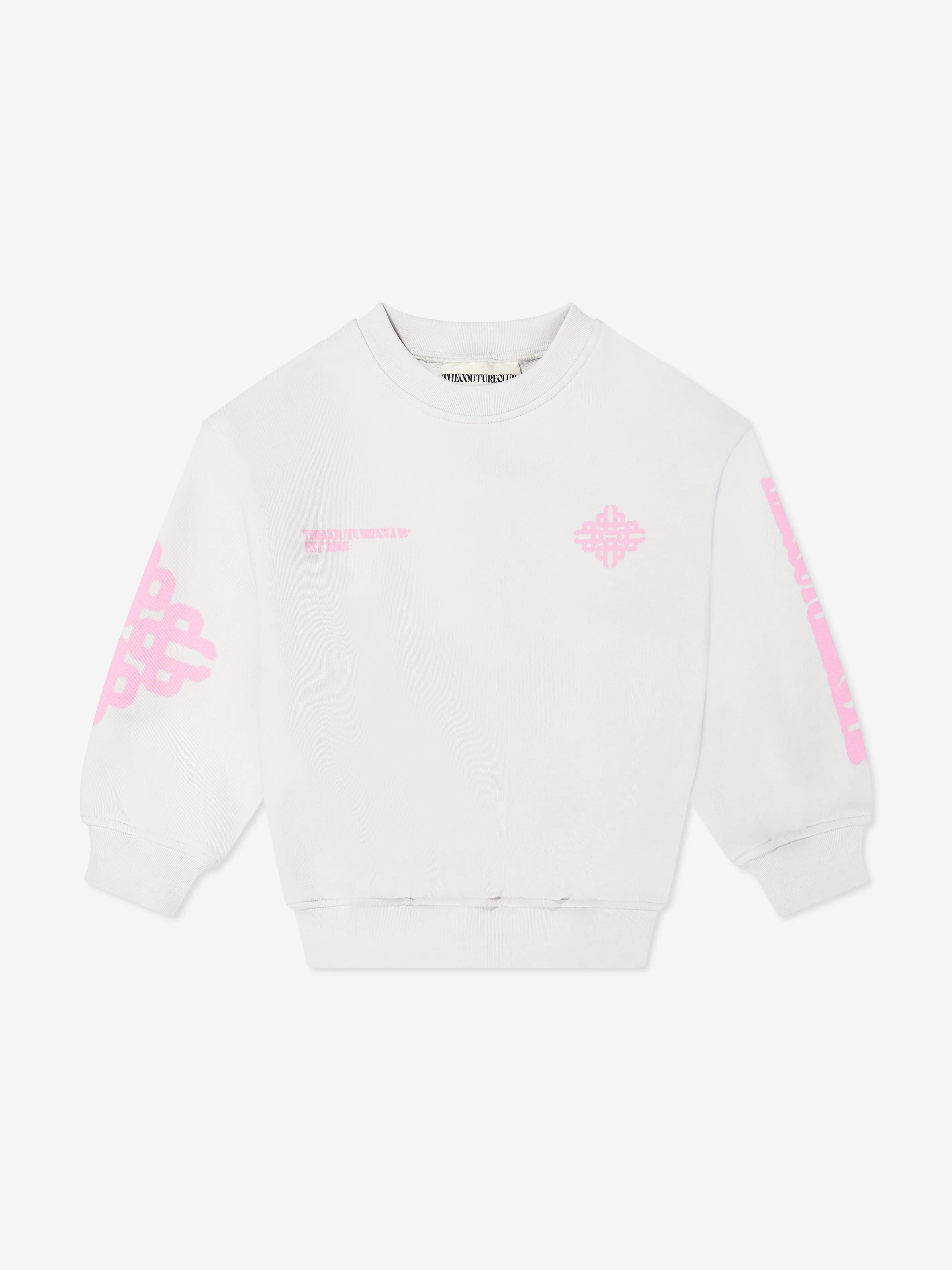 The Couture Club Kids Blurred Graphic Emblem Sweatshirt in Ivory