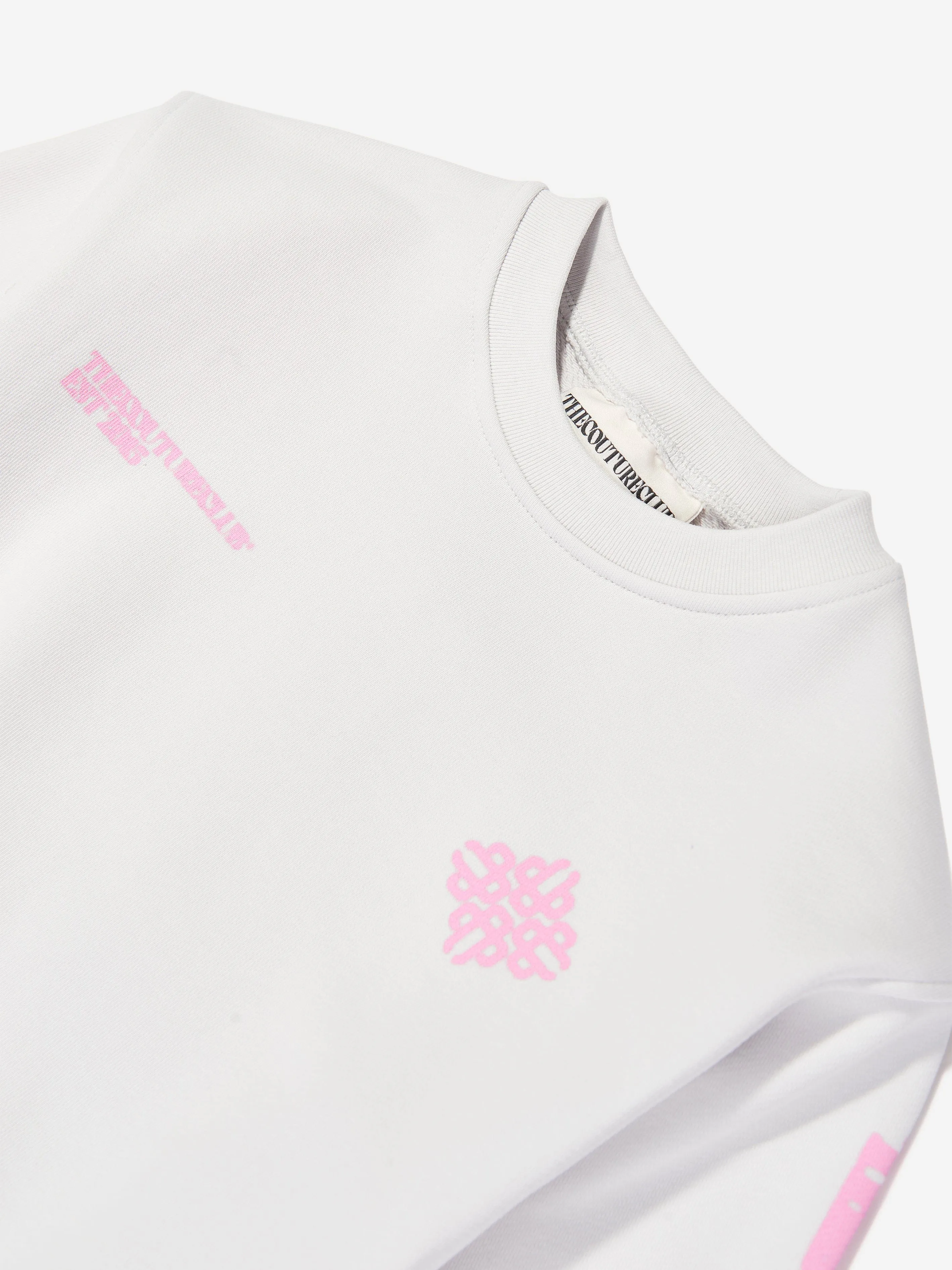 The Couture Club Kids Blurred Graphic Emblem Sweatshirt in Ivory
