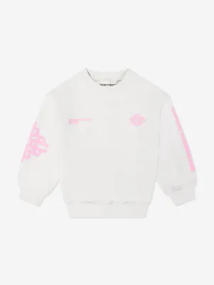 The Couture Club Kids Blurred Graphic Emblem Sweatshirt in Ivory