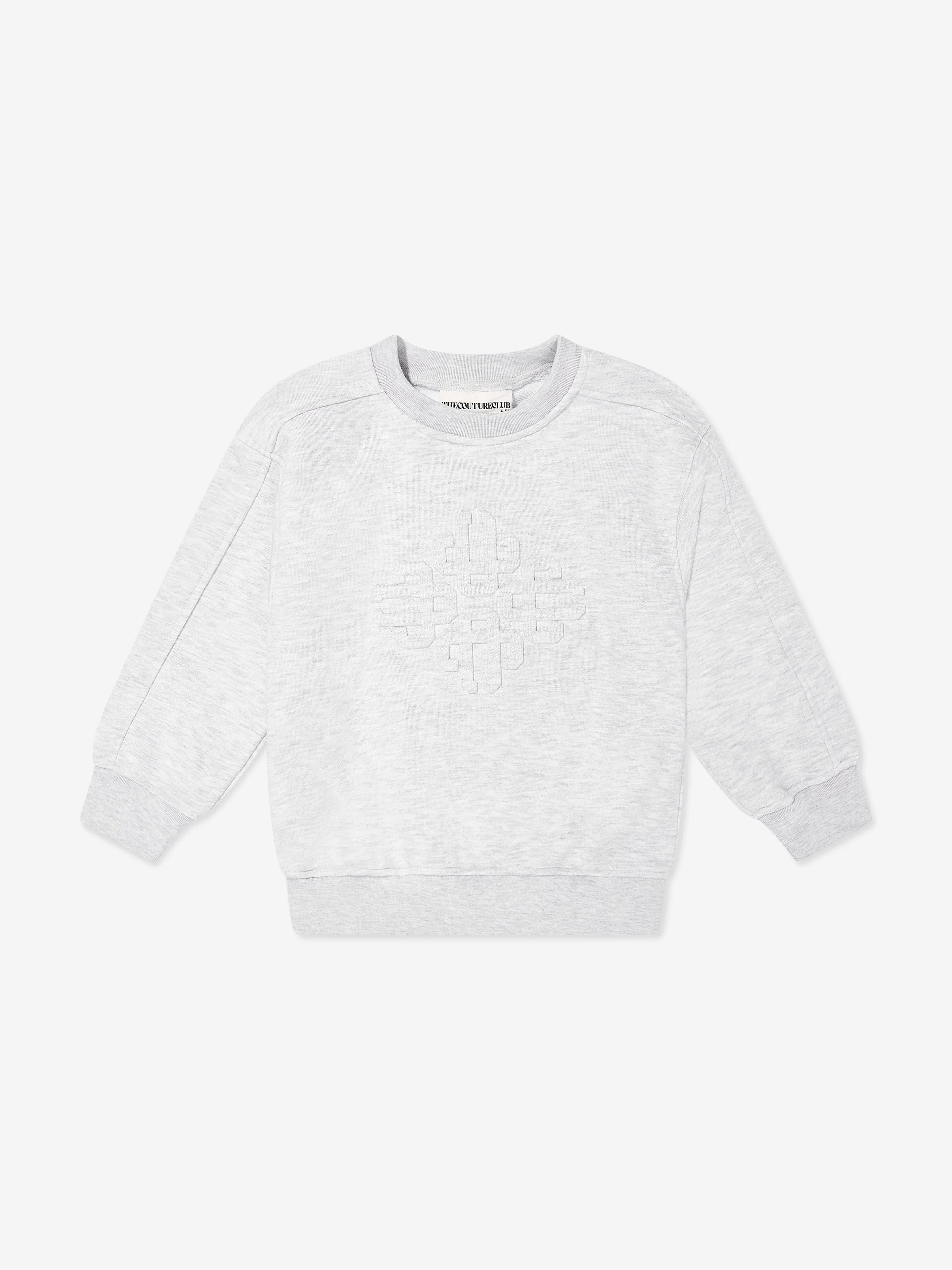 The Couture Club Kids Embossed Emblem Sweatshirt in Grey