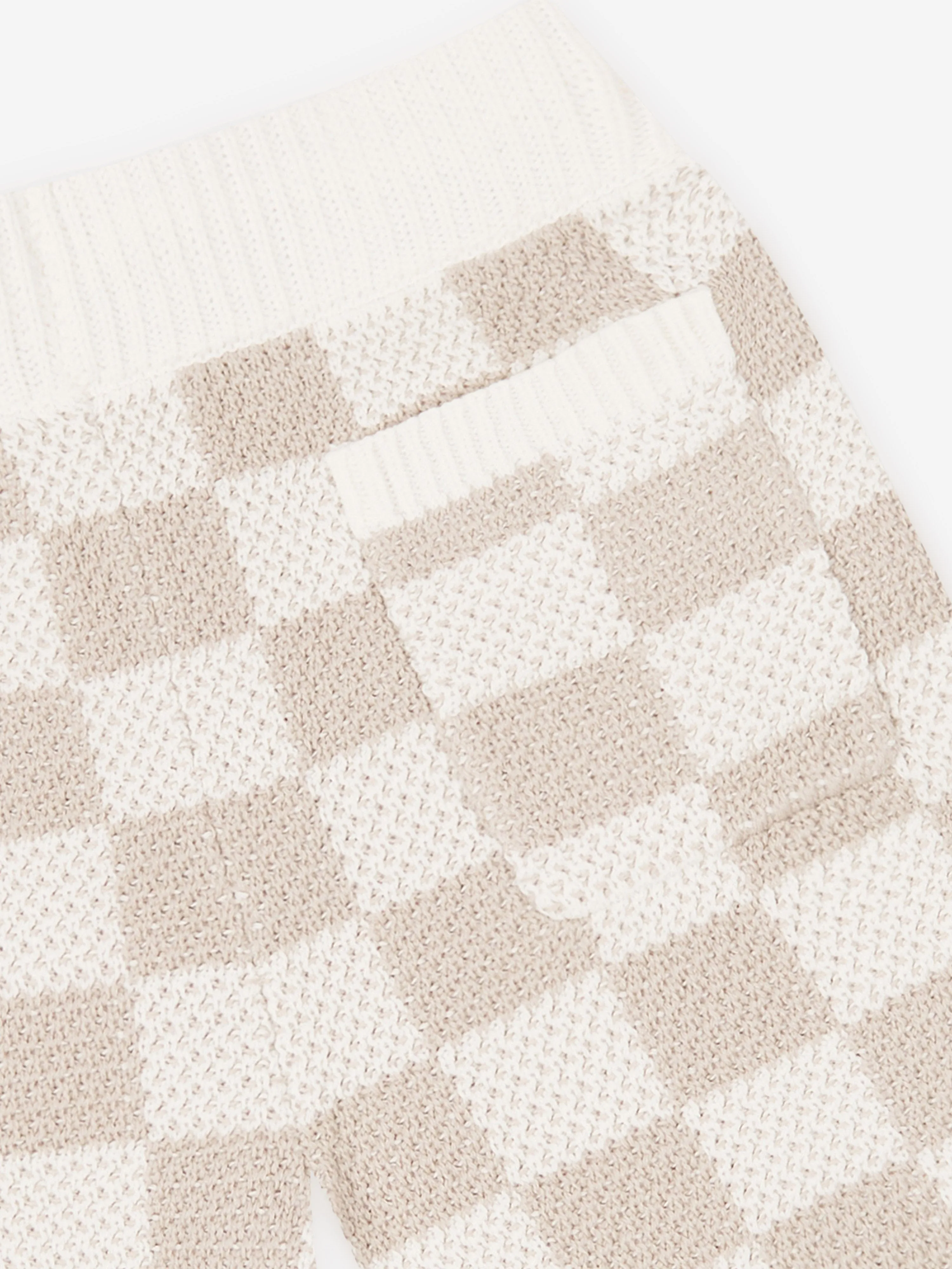 The Couture Club Kids Knitted Checkerboard Shorts in Ivory