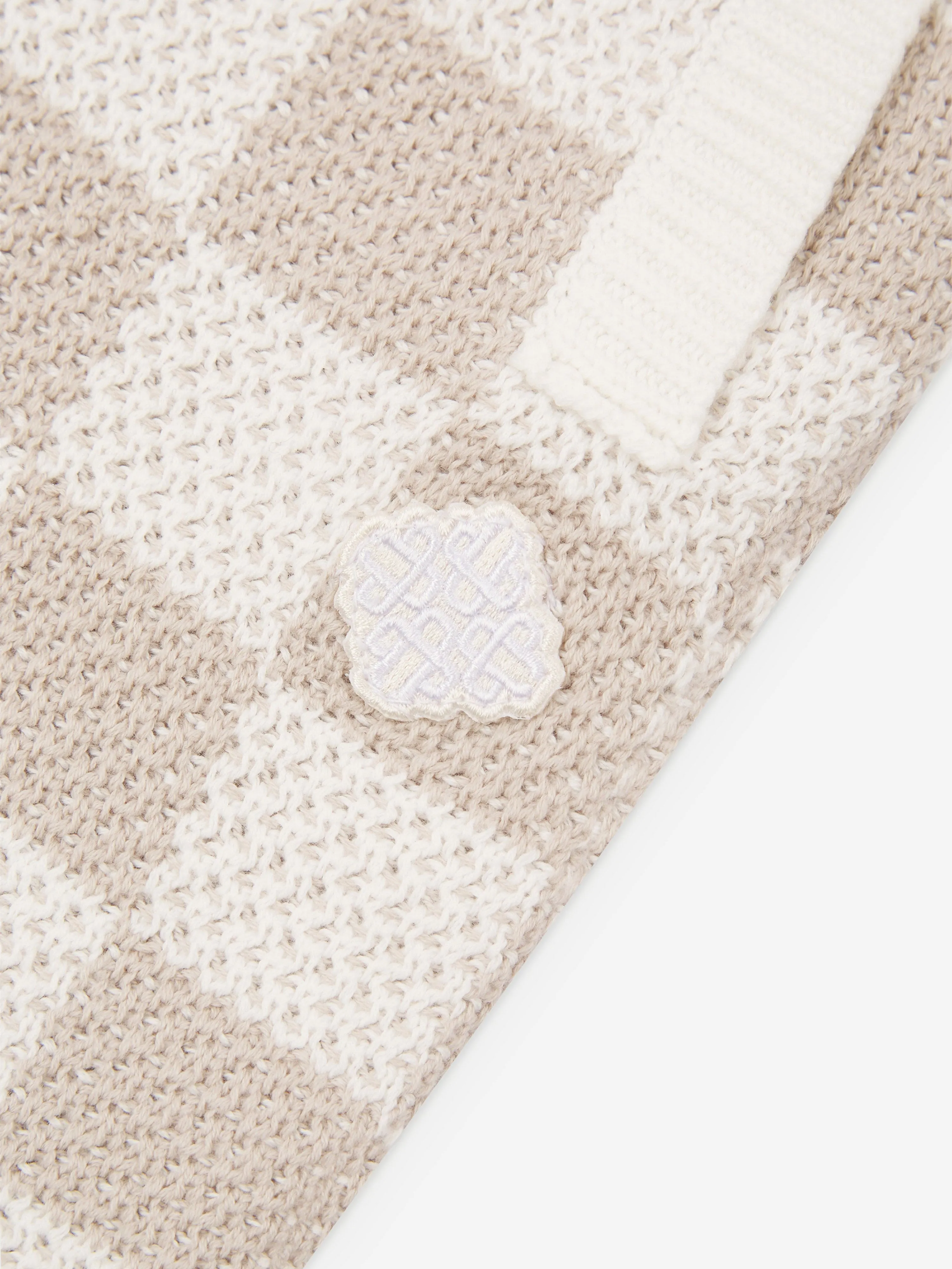 The Couture Club Kids Knitted Checkerboard Shorts in Ivory