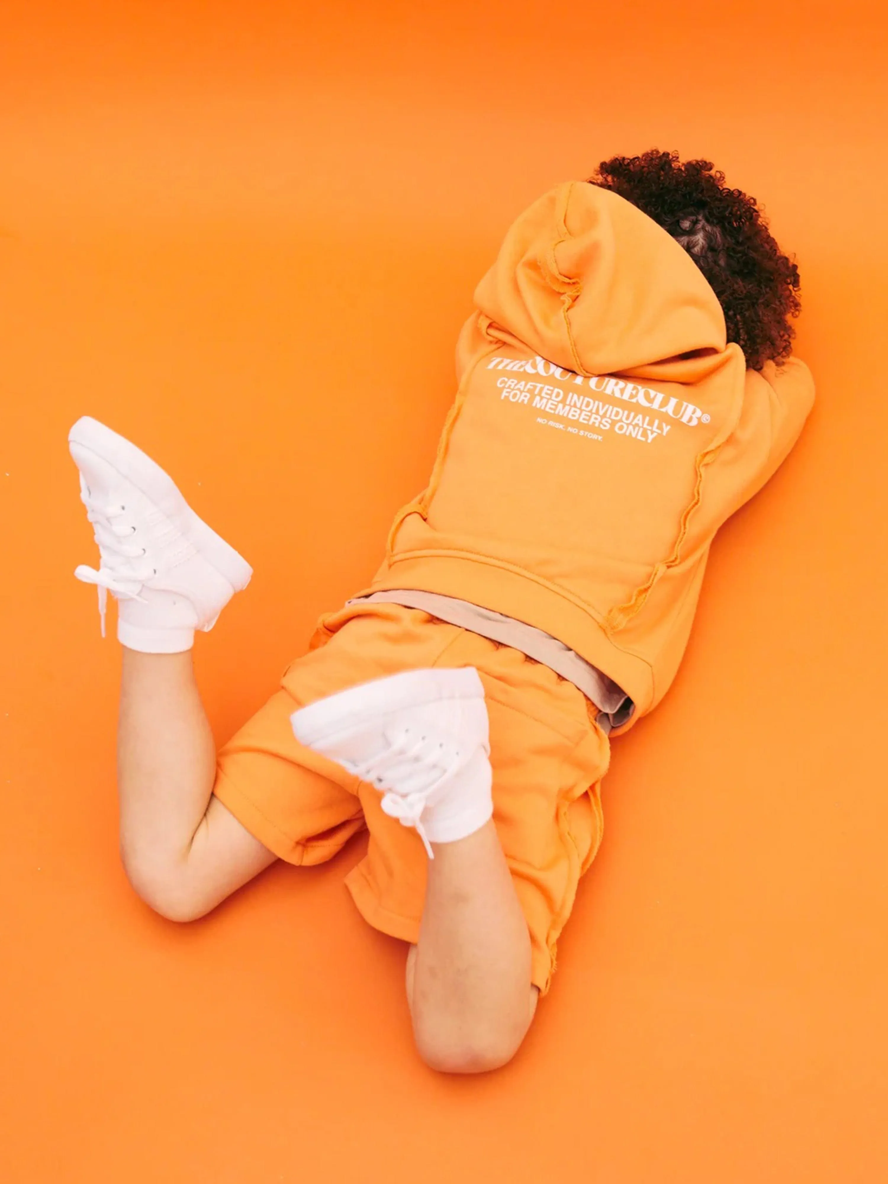 The Couture Club Kids Raw Seam Members Only Zip Up in Orange