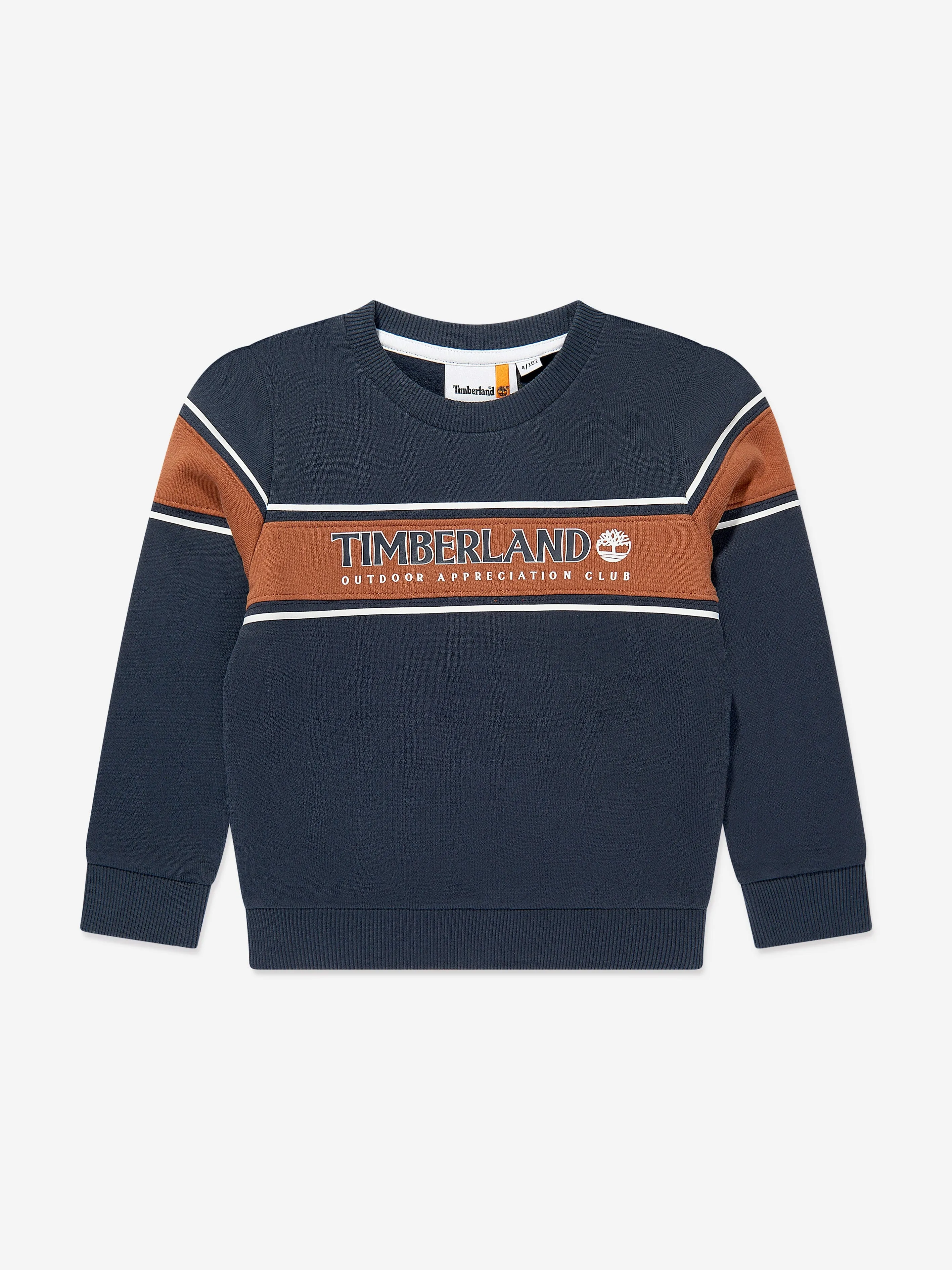 Timberland Boys Logo Print Sweatshirt in Navy