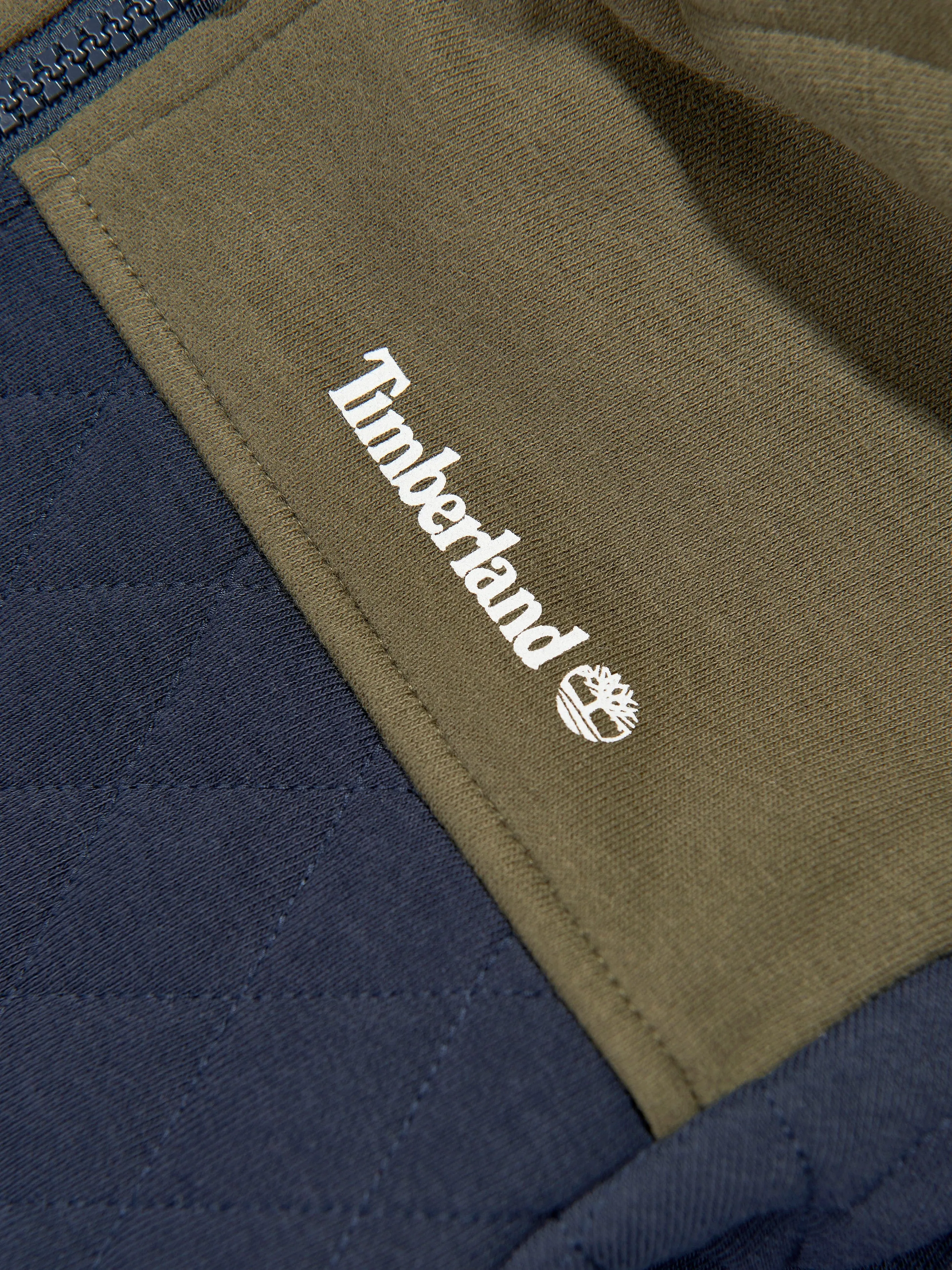 Timberland Boys Quilted Hooded Sweatshirt in Navy