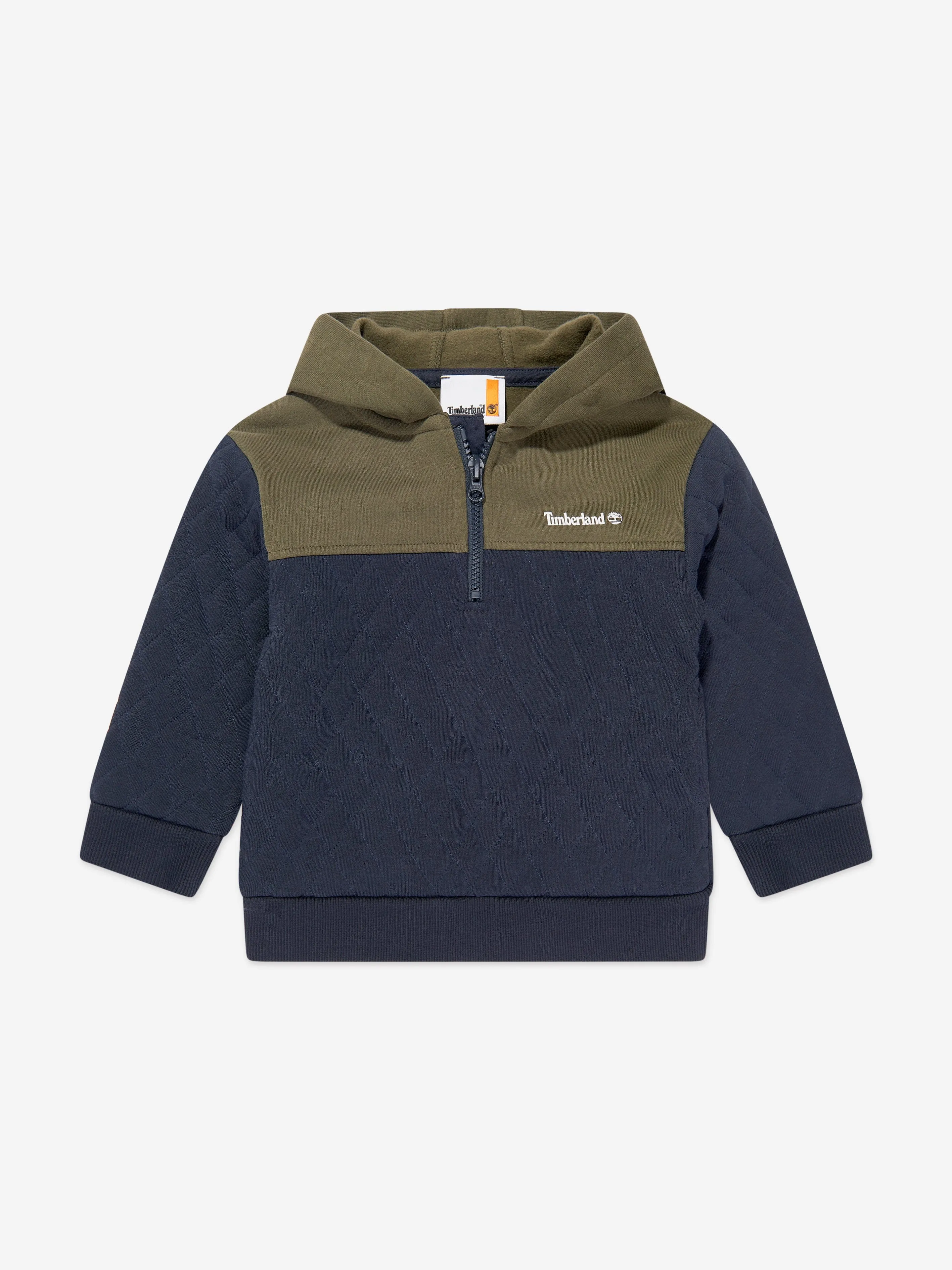 Timberland Boys Quilted Hooded Sweatshirt in Navy