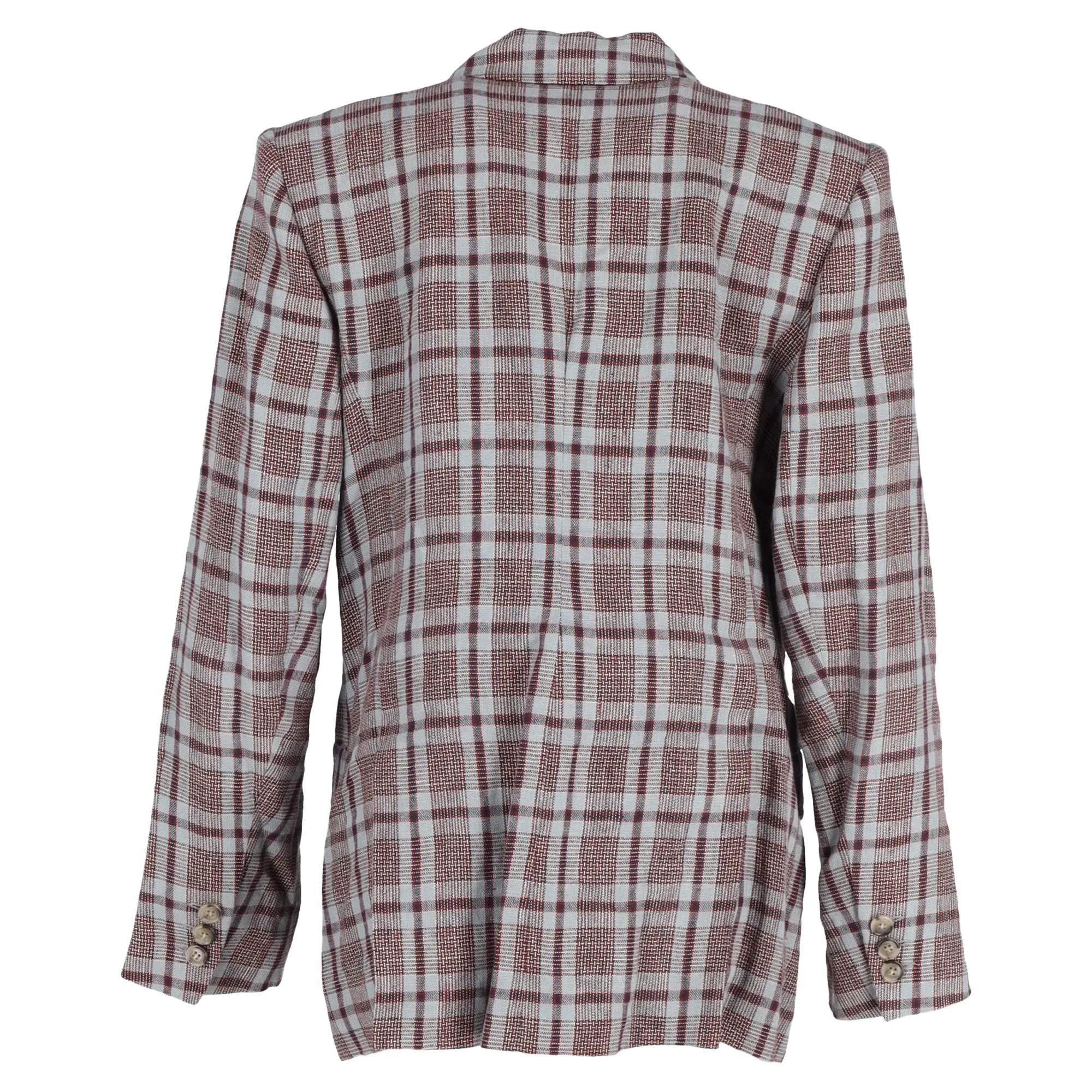 Étoile Isabel Marant Laney Checked Double-Breasted Blazer in Red Linen