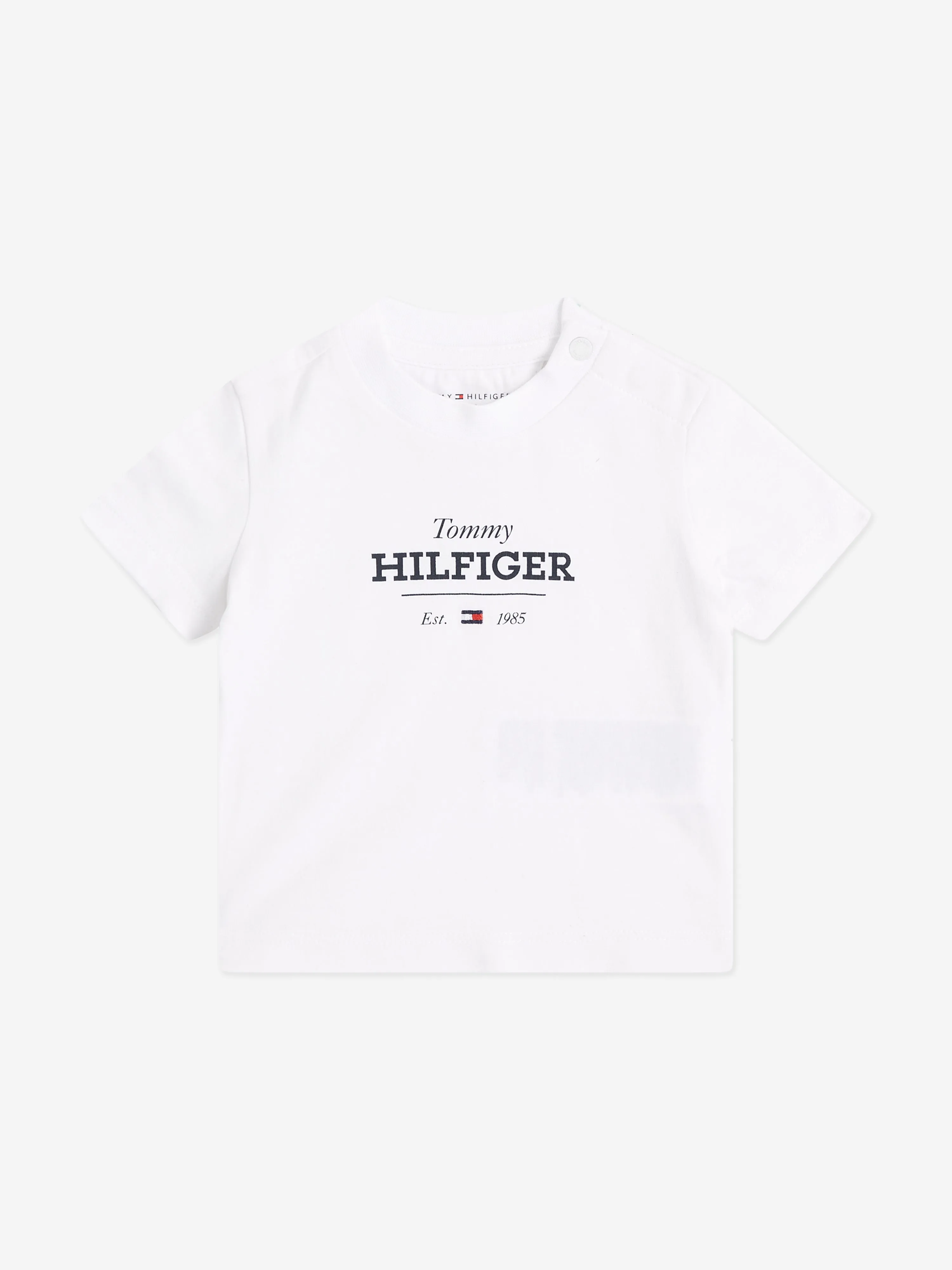 Tommy Hilfiger Baby Monotype 1985 Logo T-Shirt in White