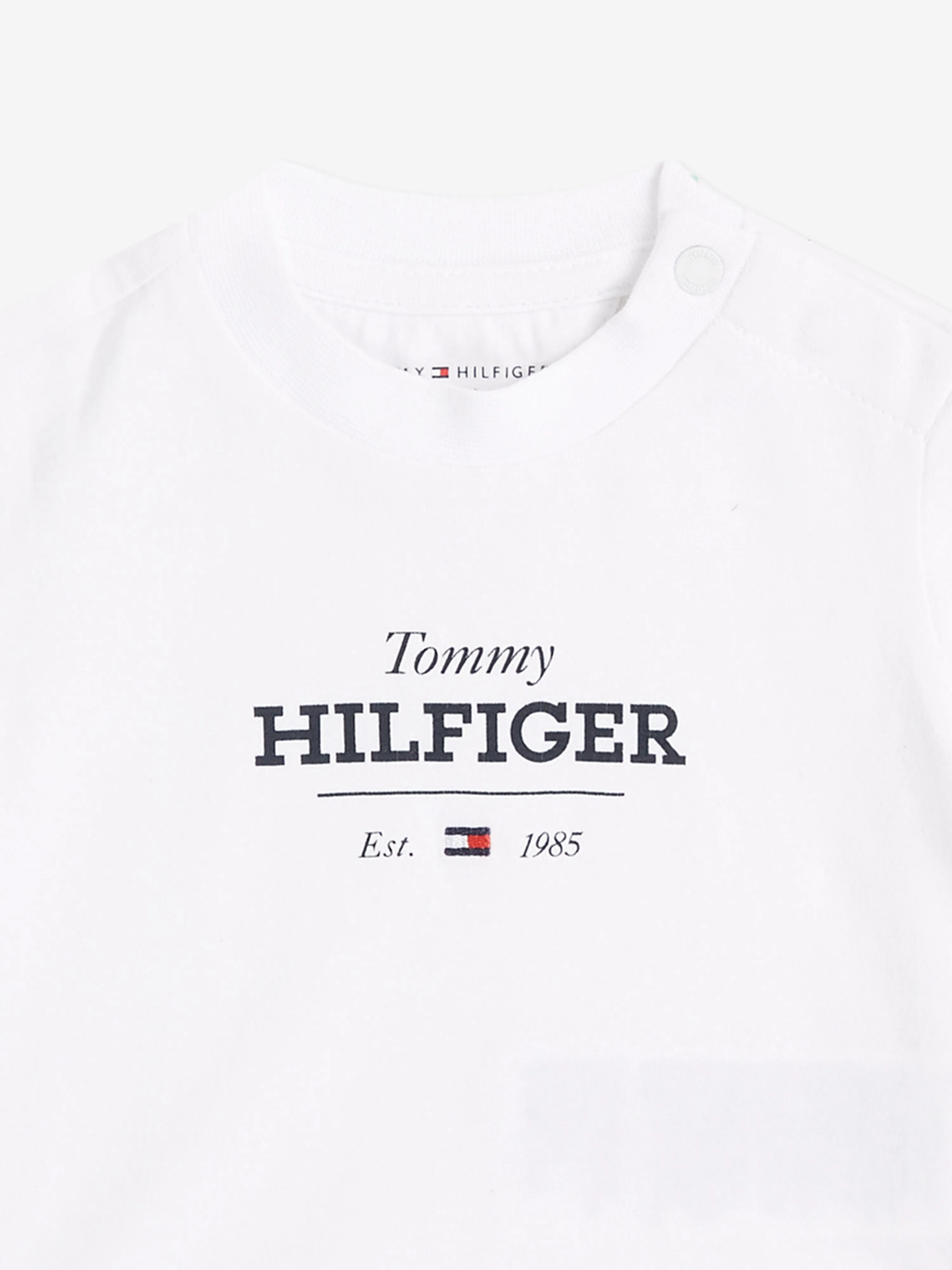 Tommy Hilfiger Baby Monotype 1985 Logo T-Shirt in White