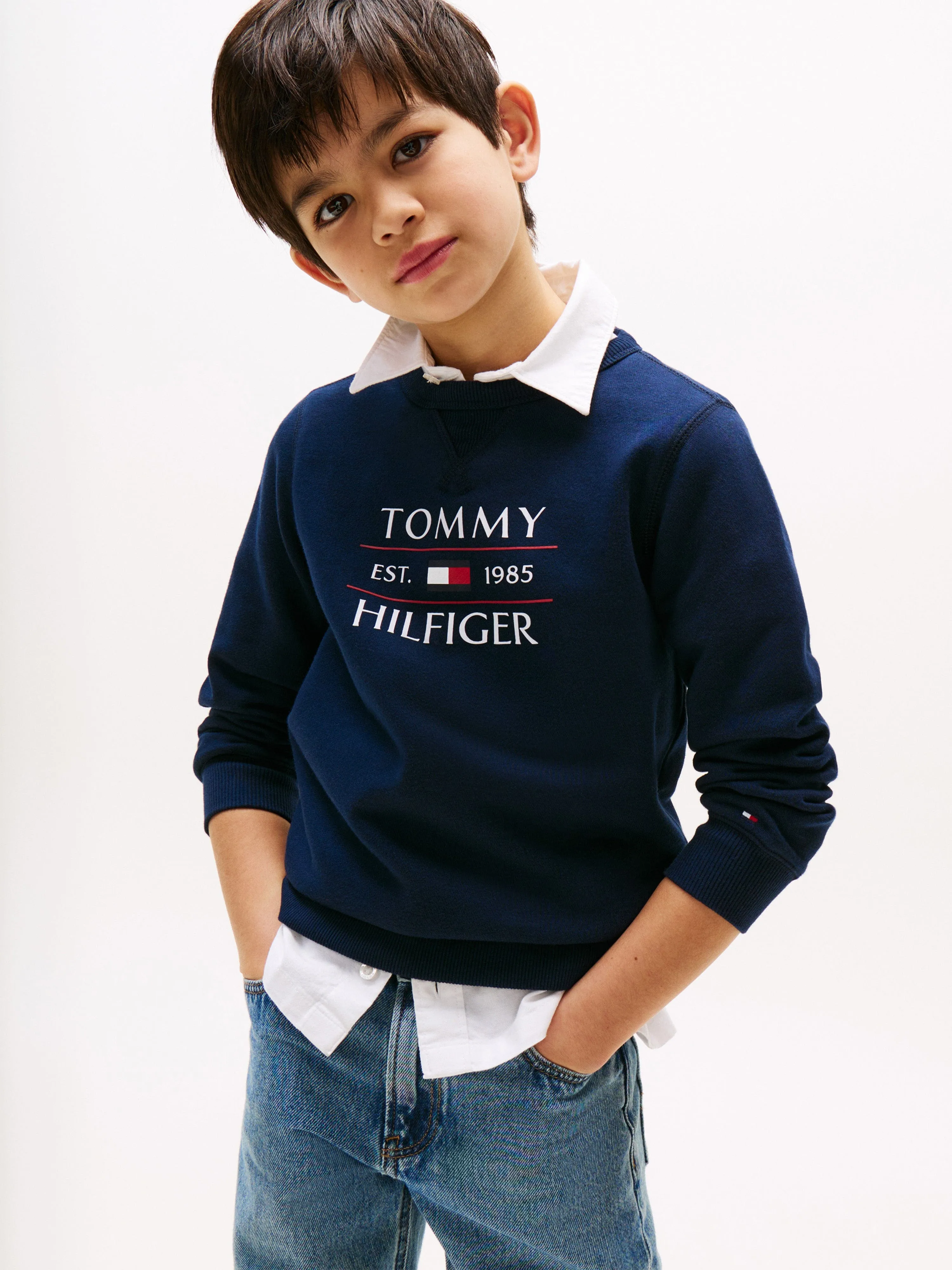 Tommy Hilfiger Boys Tommy Flag Sweatshirt in Navy