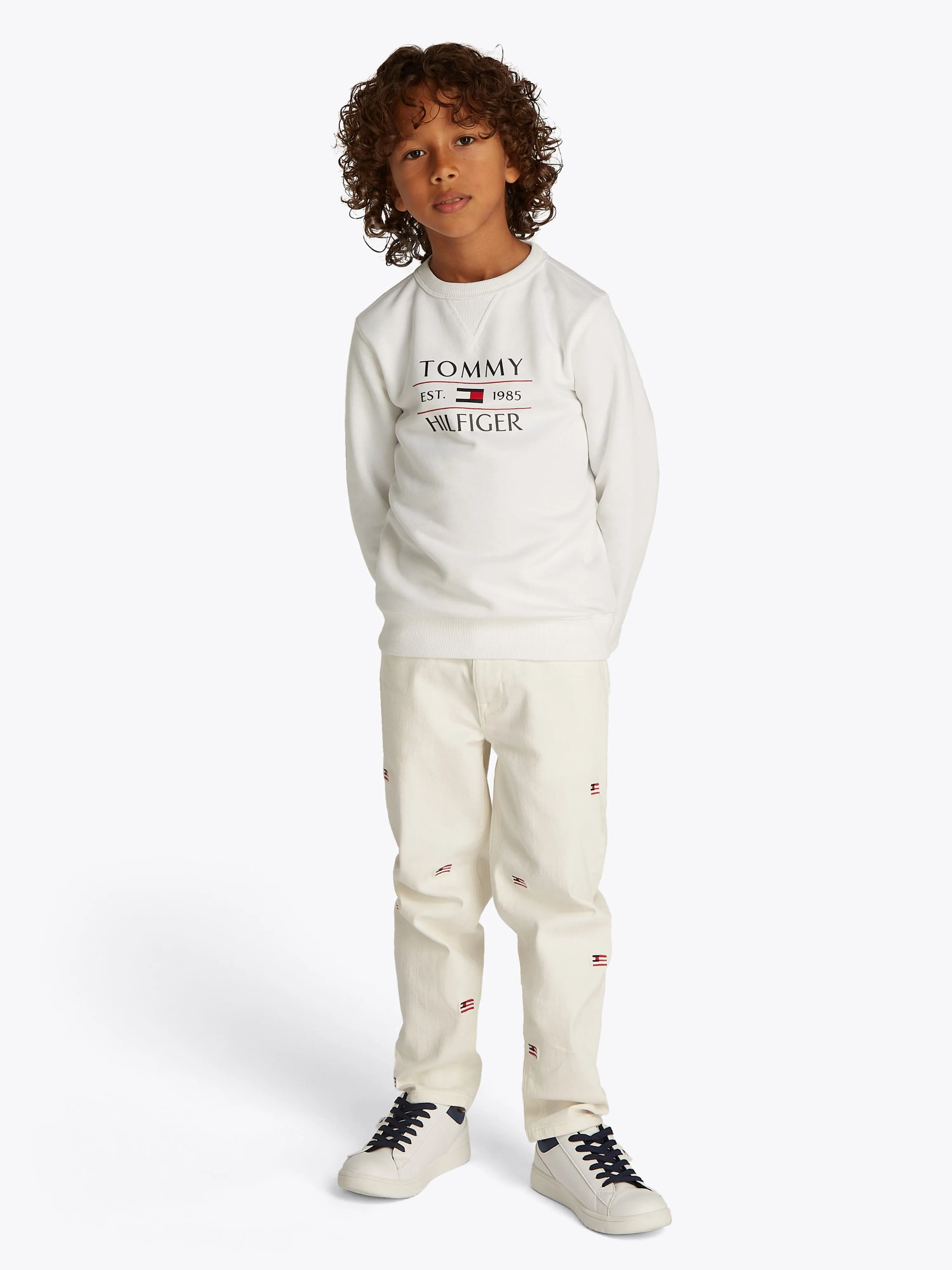 Tommy Hilfiger Boys Tommy Flag Sweatshirt in White