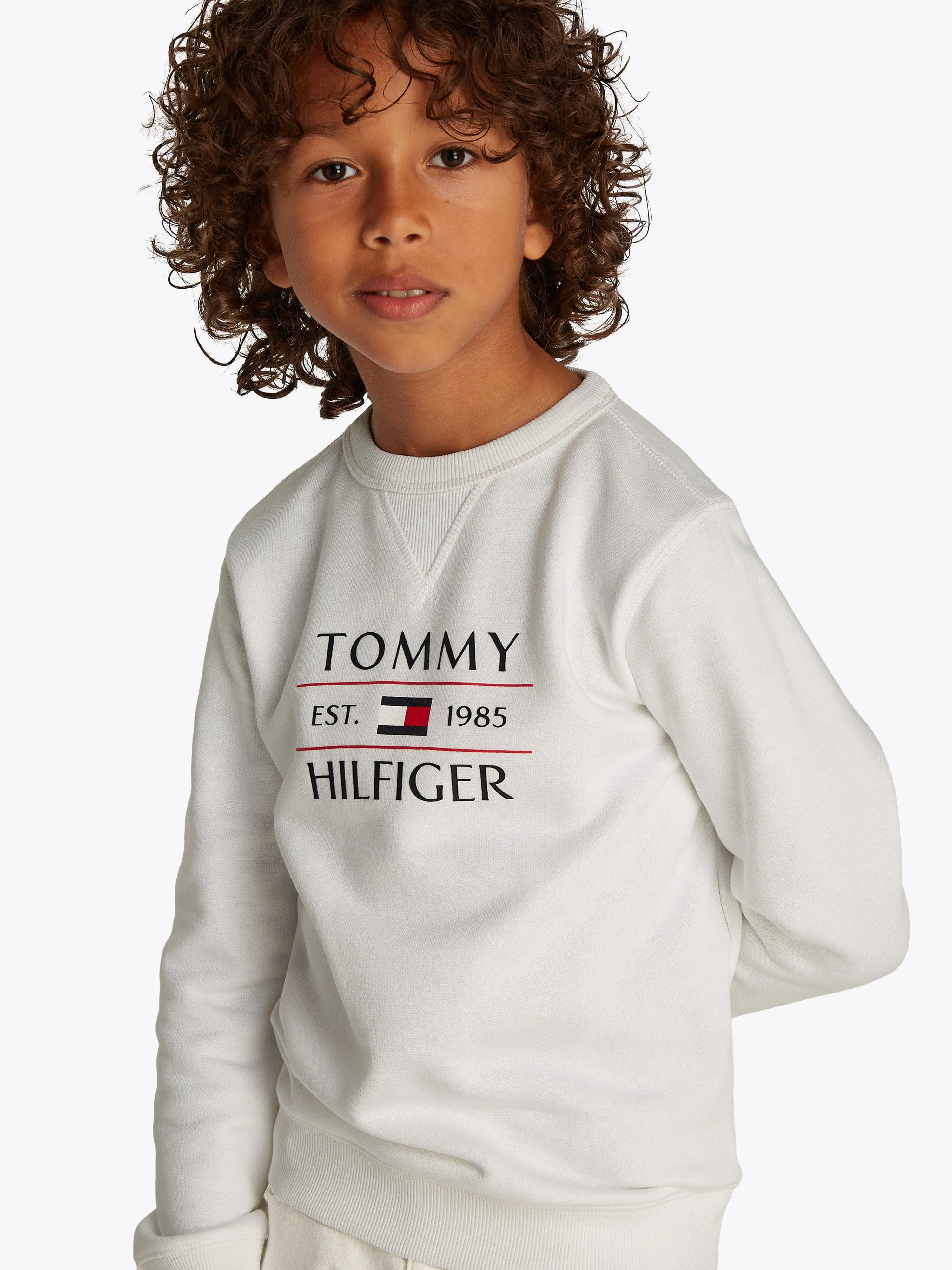 Tommy Hilfiger Boys Tommy Flag Sweatshirt in White