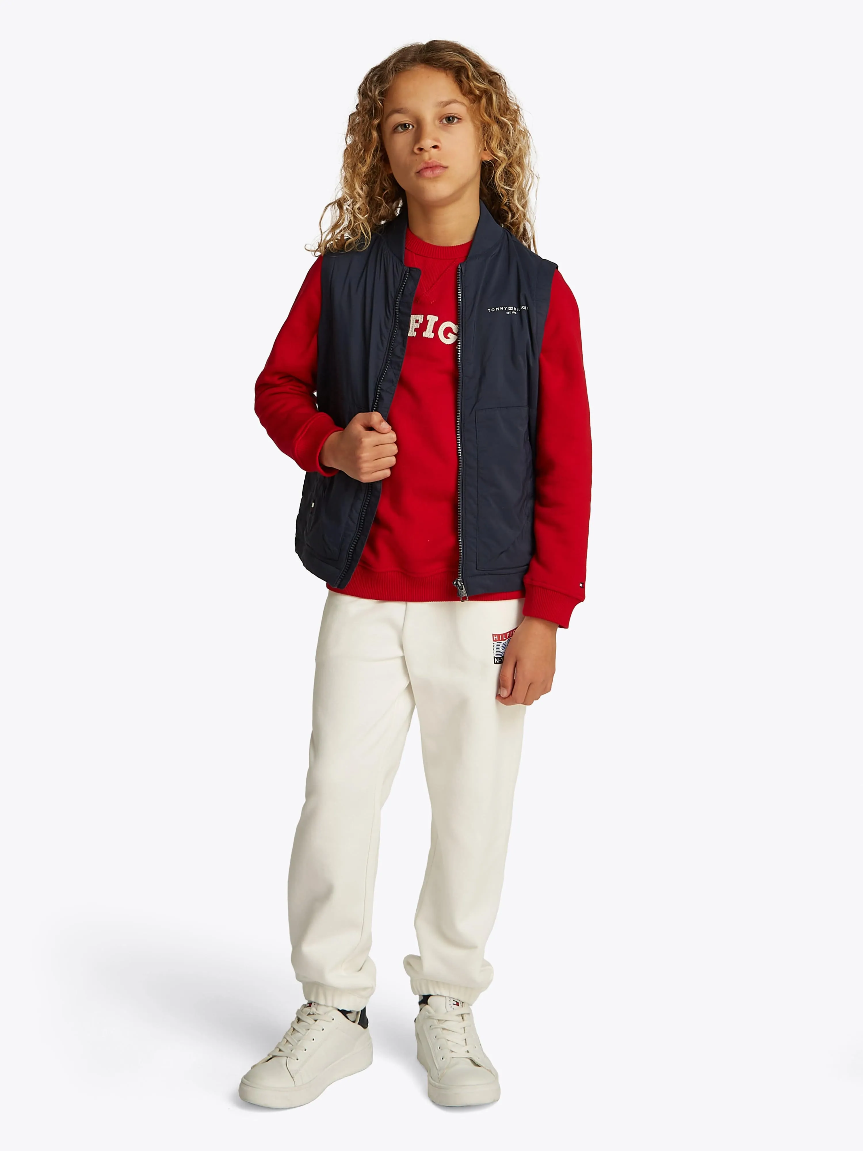 Tommy Hilfiger Kids Padded Packable Gilet in Navy