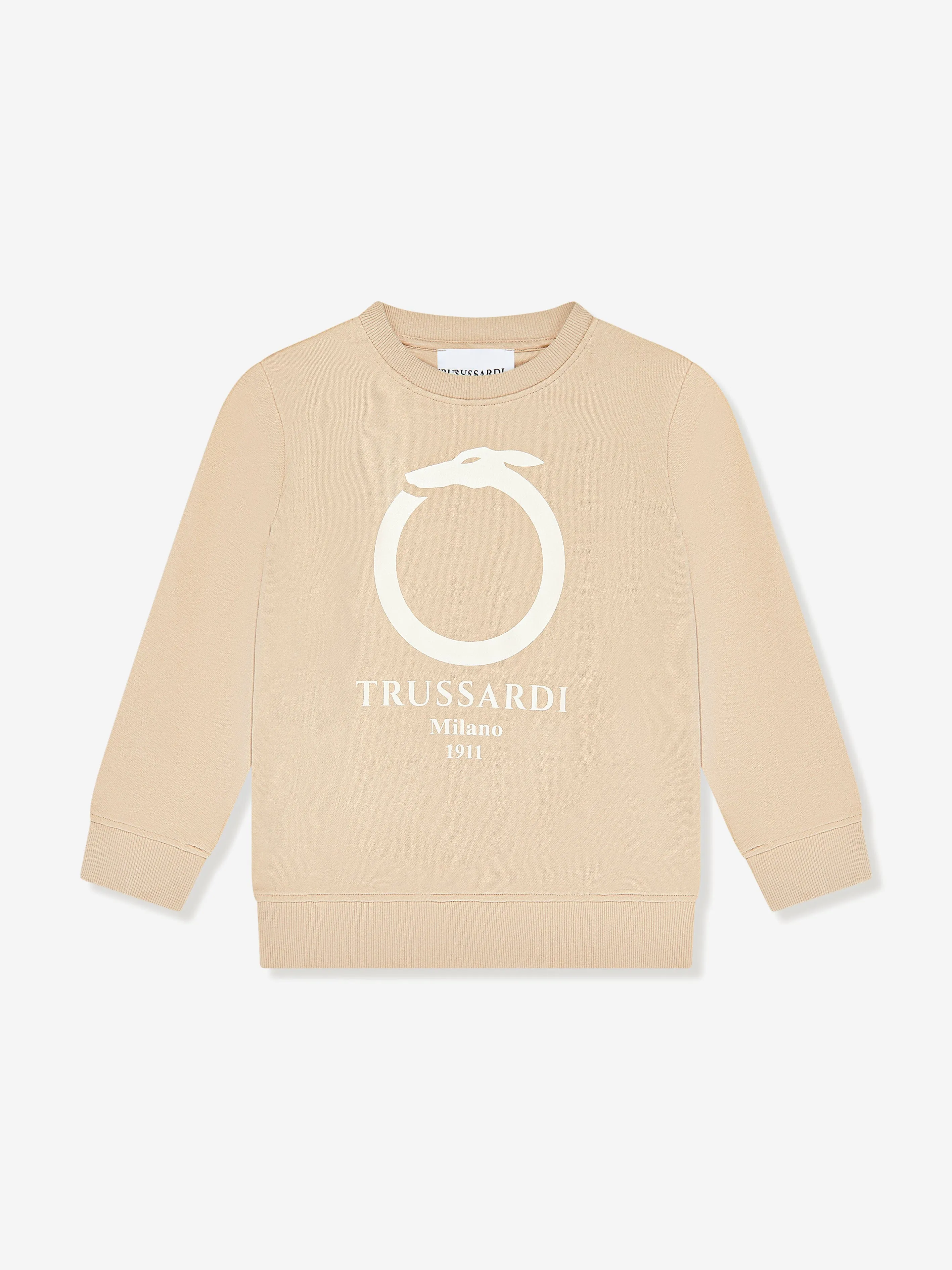 Trussardi Kids Beavi Logo Sweatshirt in Beige