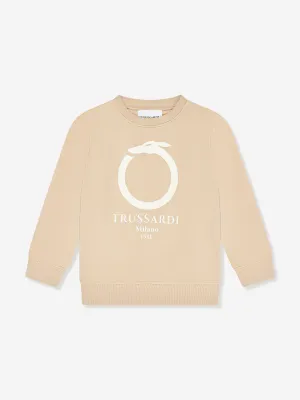 Trussardi Kids Beavi Logo Sweatshirt in Beige