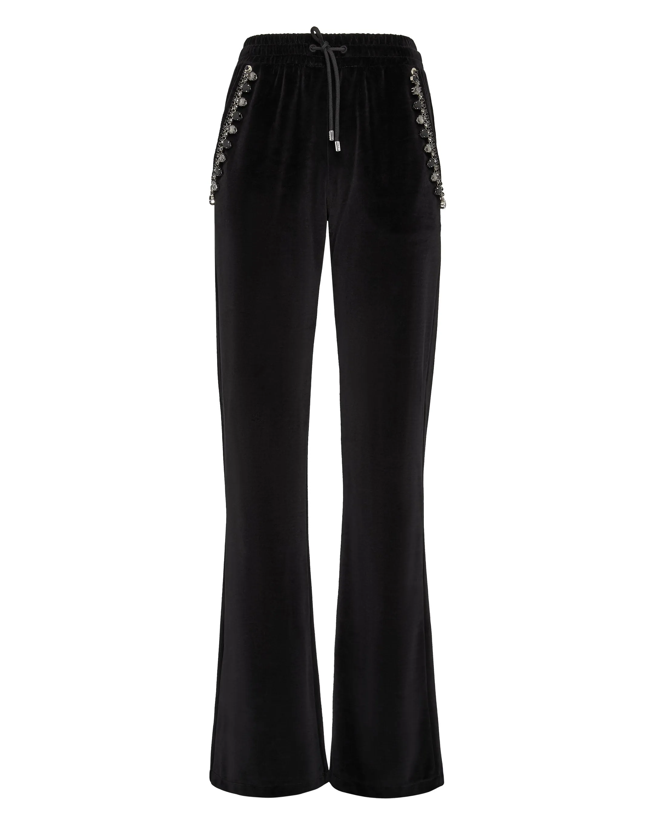 Velvet Jogging Trousers Crystal Chain