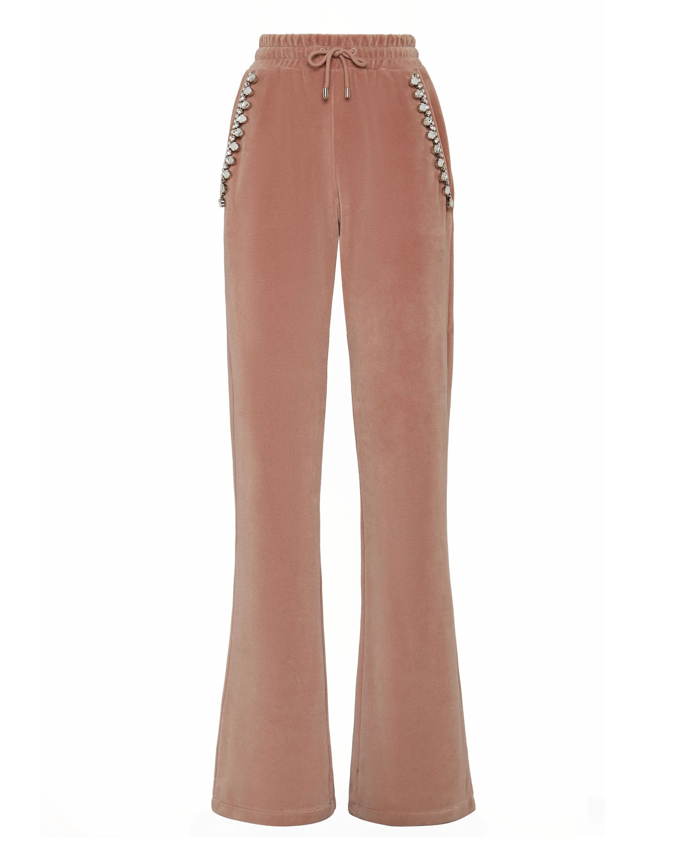 Velvet Jogging Trousers Crystal Chain