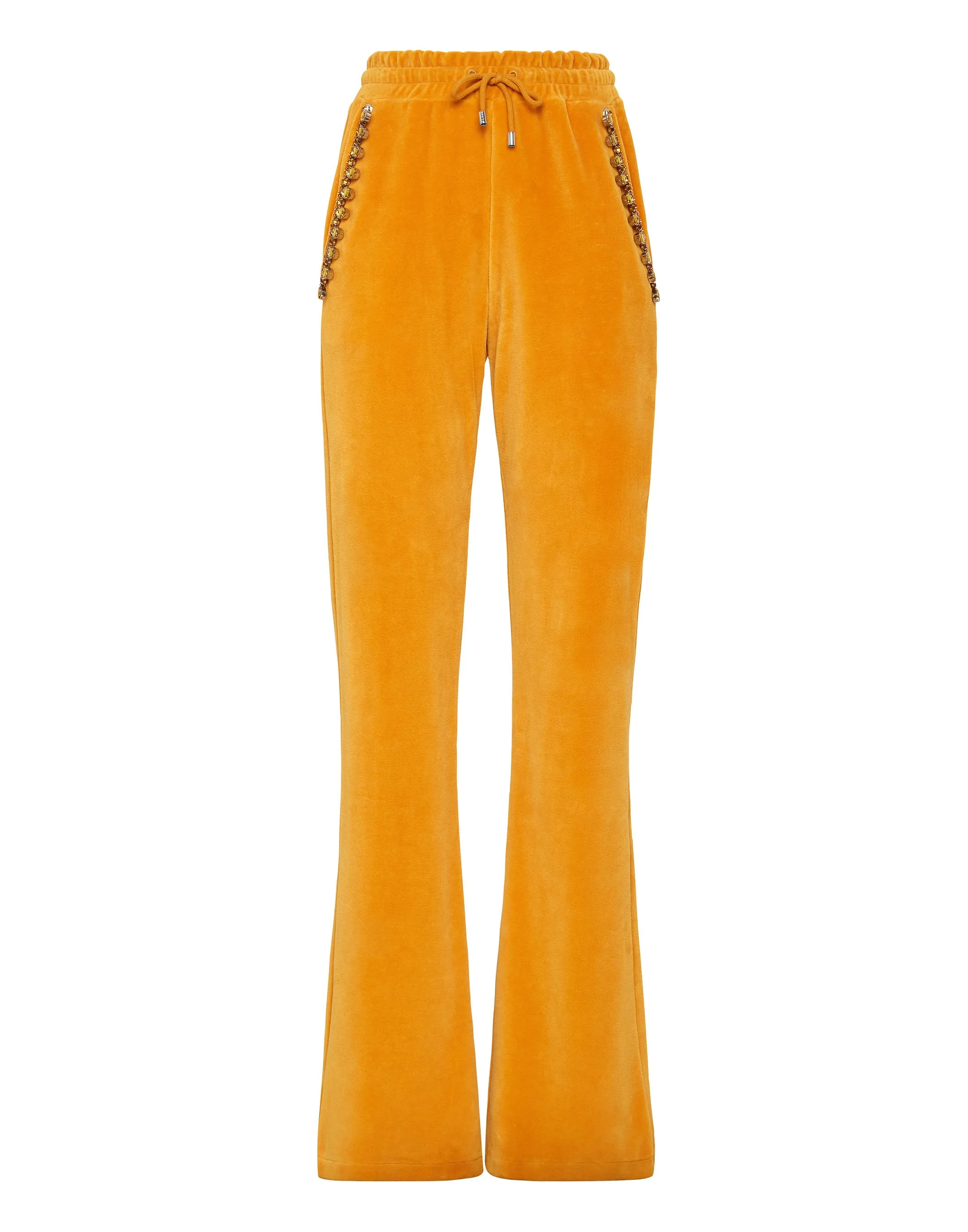 Velvet Jogging Trousers Crystal Chain