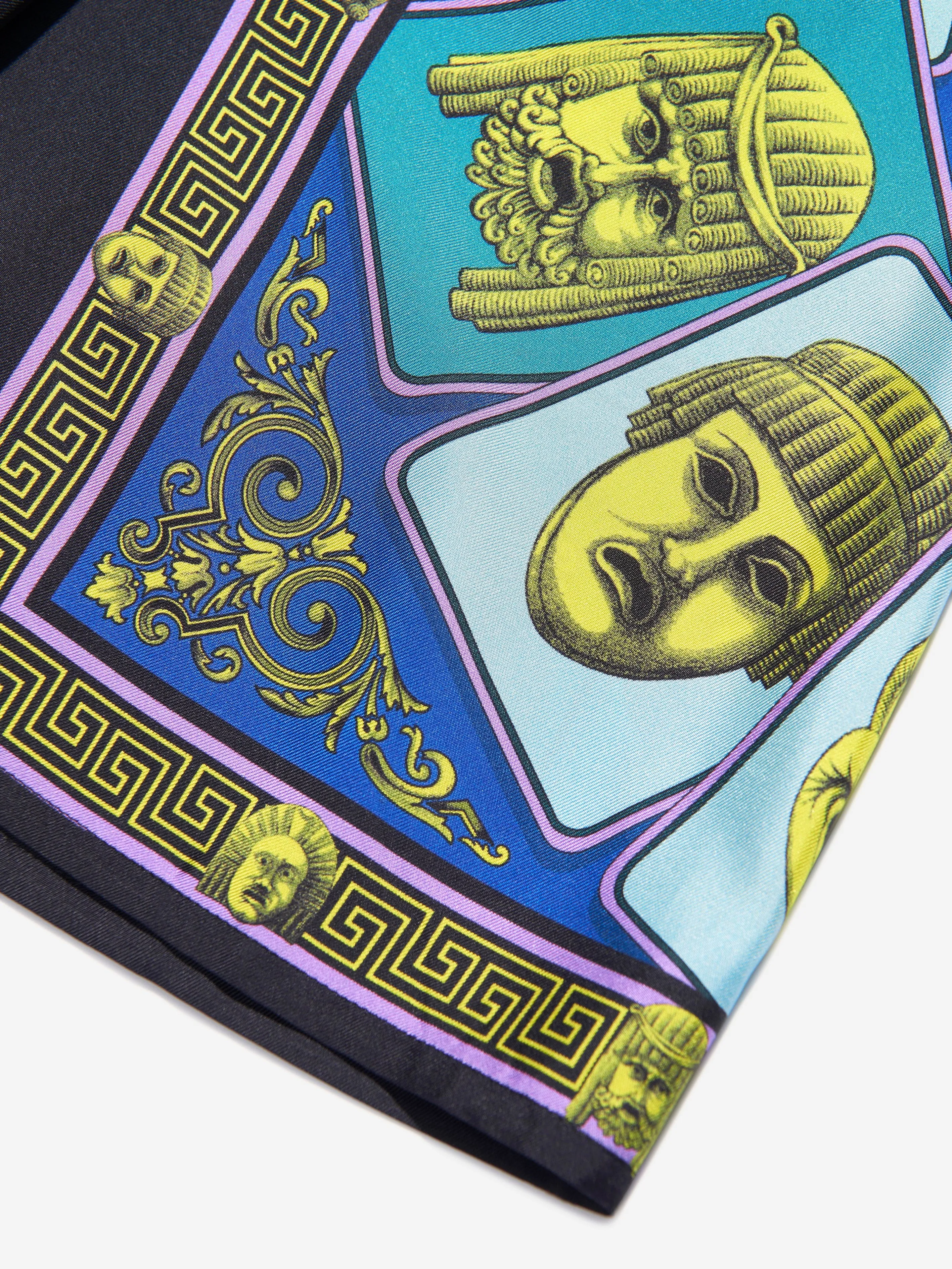 Versace Boys Maschere Silk Shorts in Green