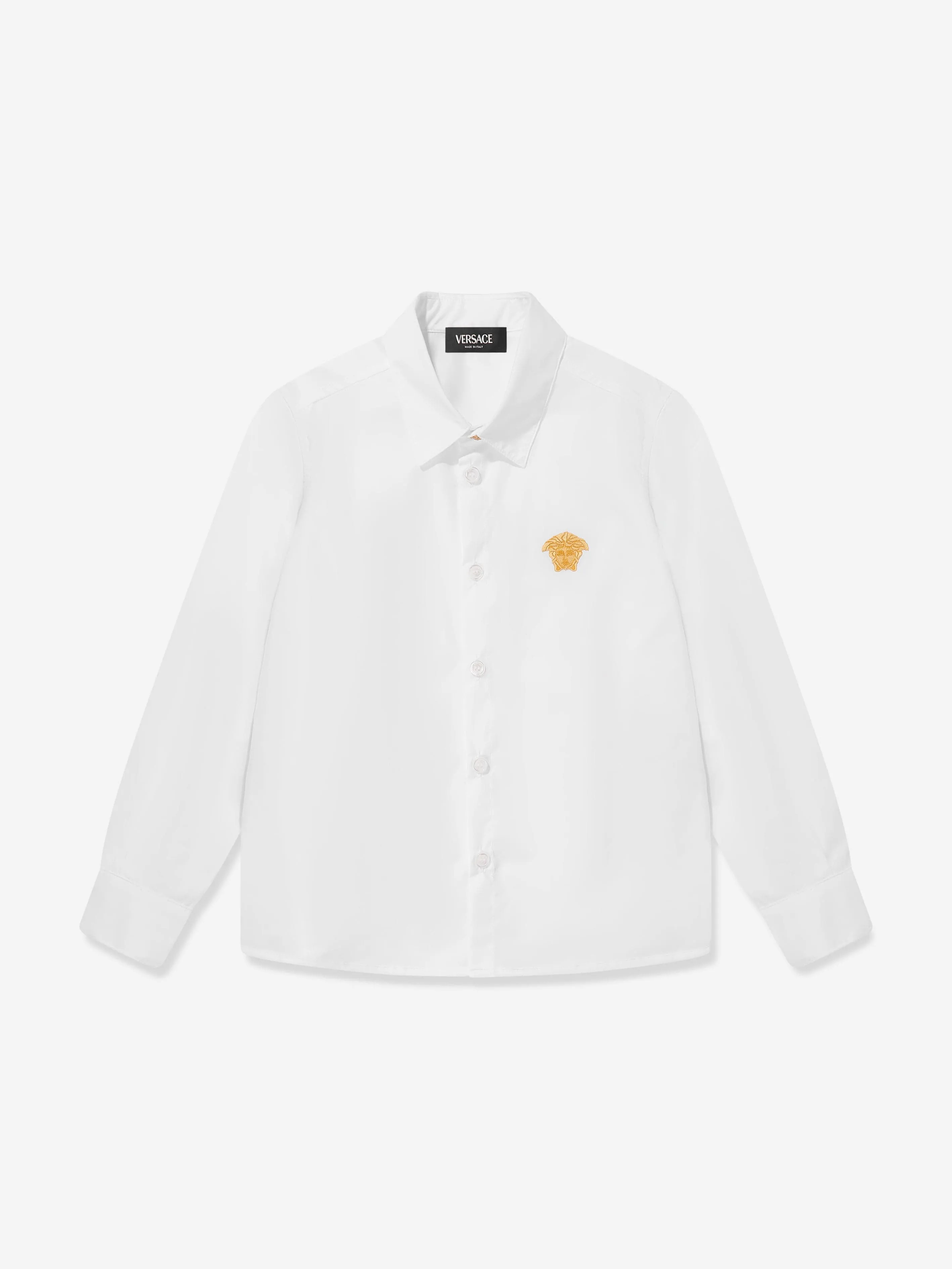 Versace Boys Medusa Logo Shirt in White