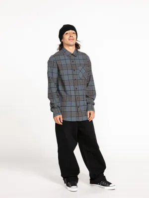 Volcom Caden Plaid Long Sleeve Flannel Marina Blue Volcom