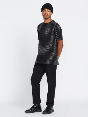 Volcom Swipe Stripe Crew Men's Short Sleeve Shirt Dirty White Volcom