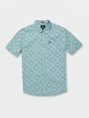 Volcom Throwing Star Men's Short Sleeve Shirt Coastal Blue Volcom