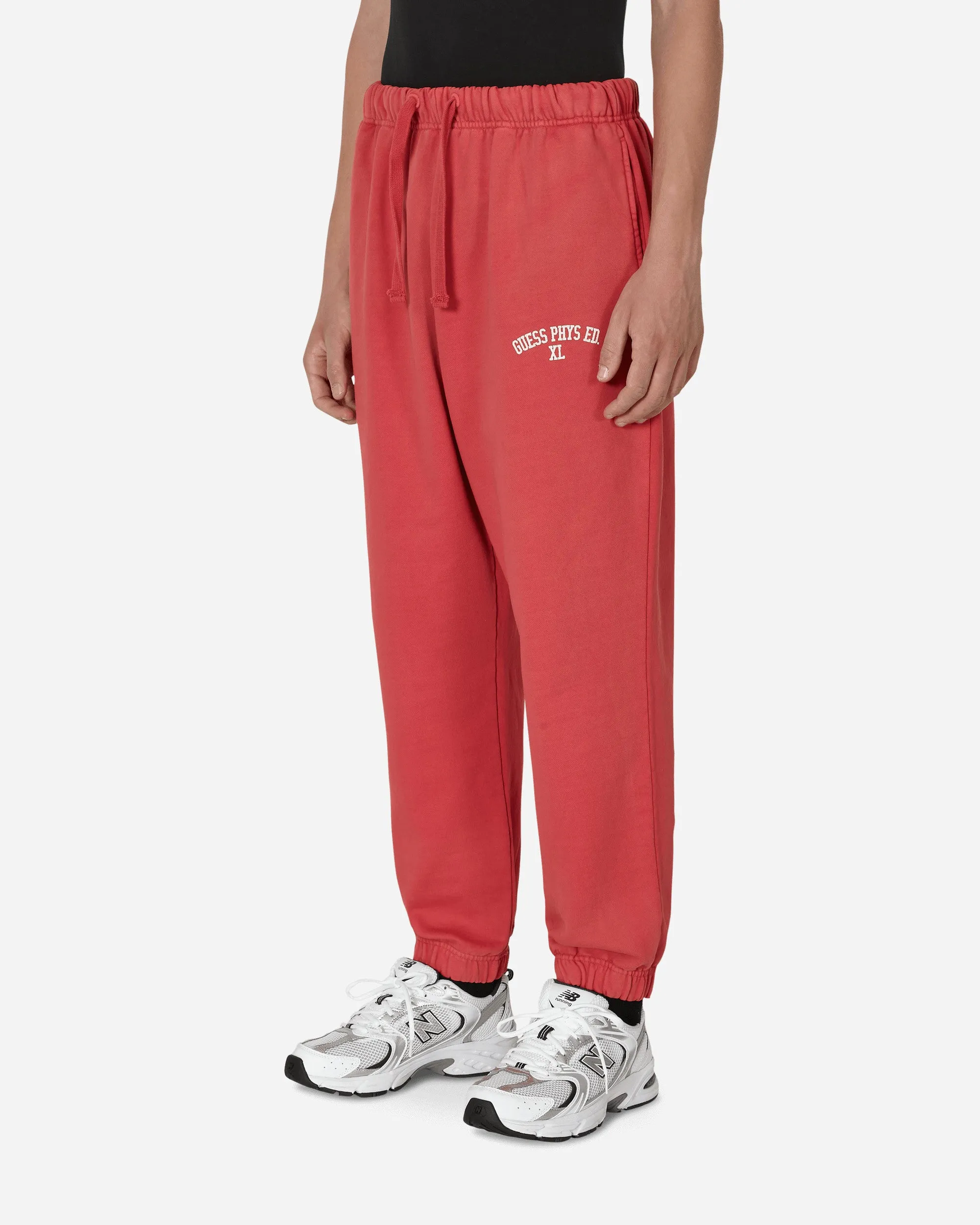 Washed Terry Sweatpants Red