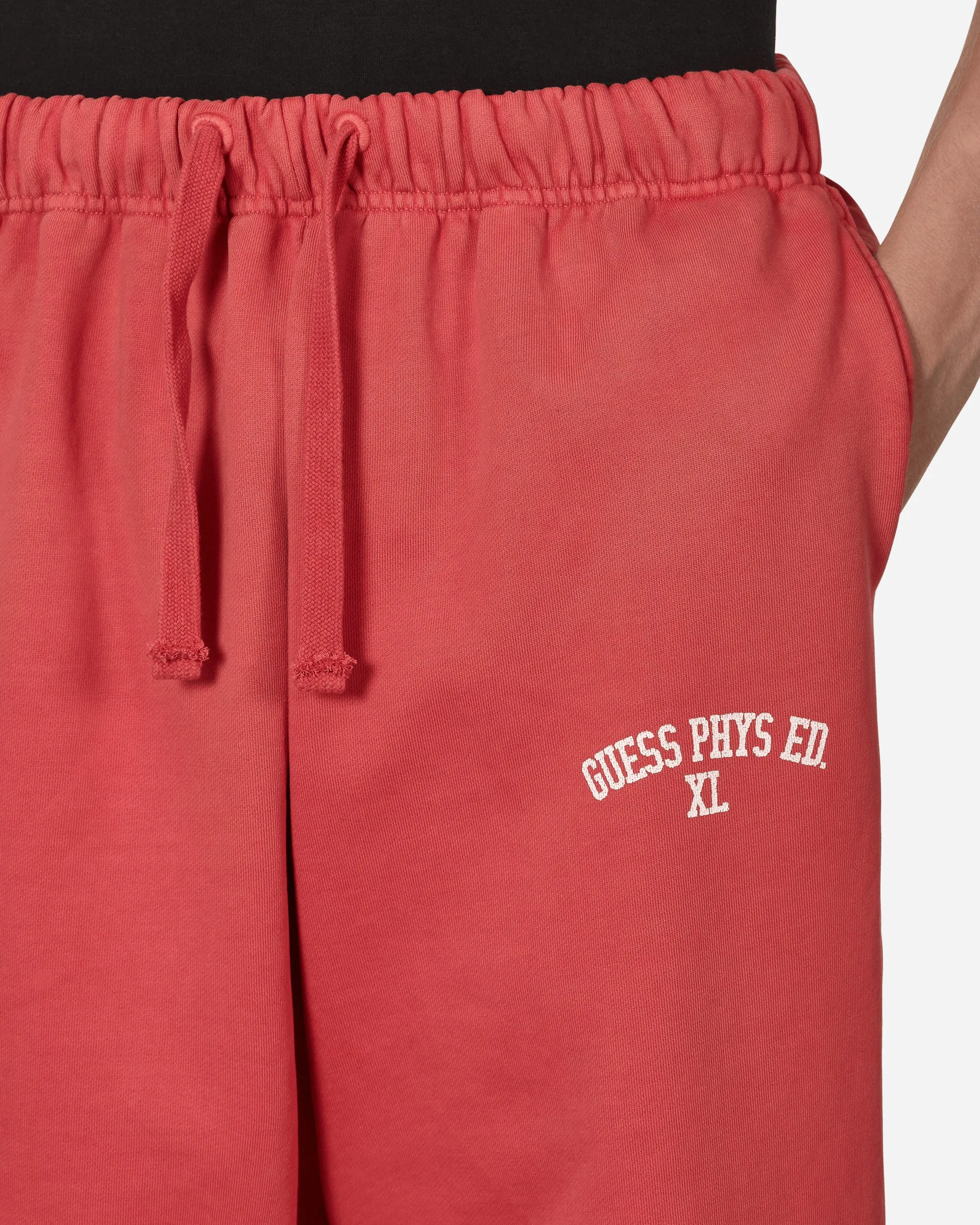 Washed Terry Sweatpants Red