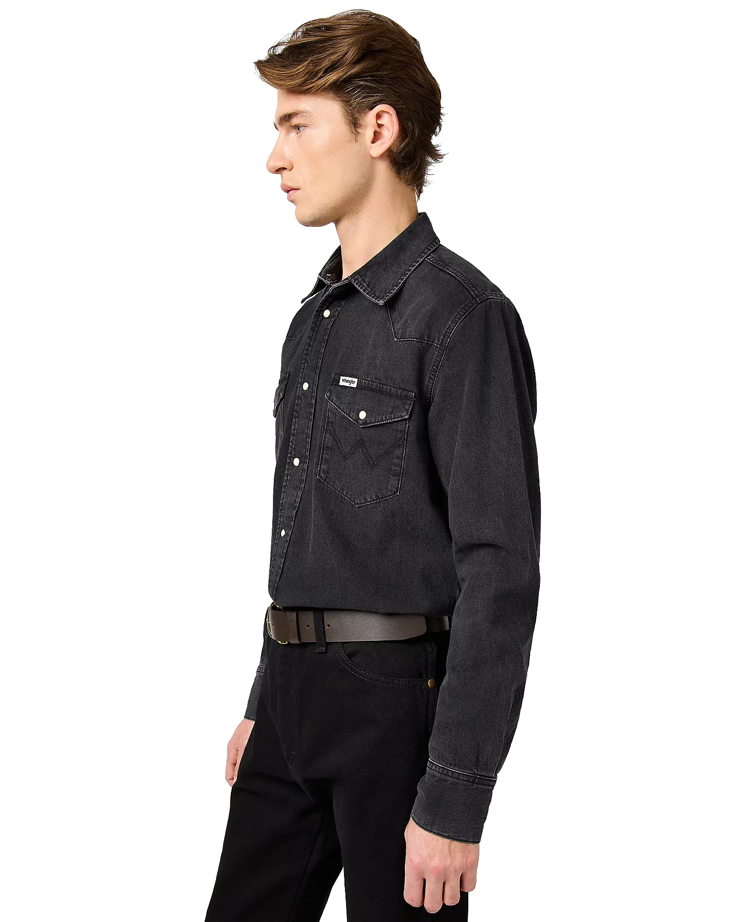 Western Shirt in Rinse Black