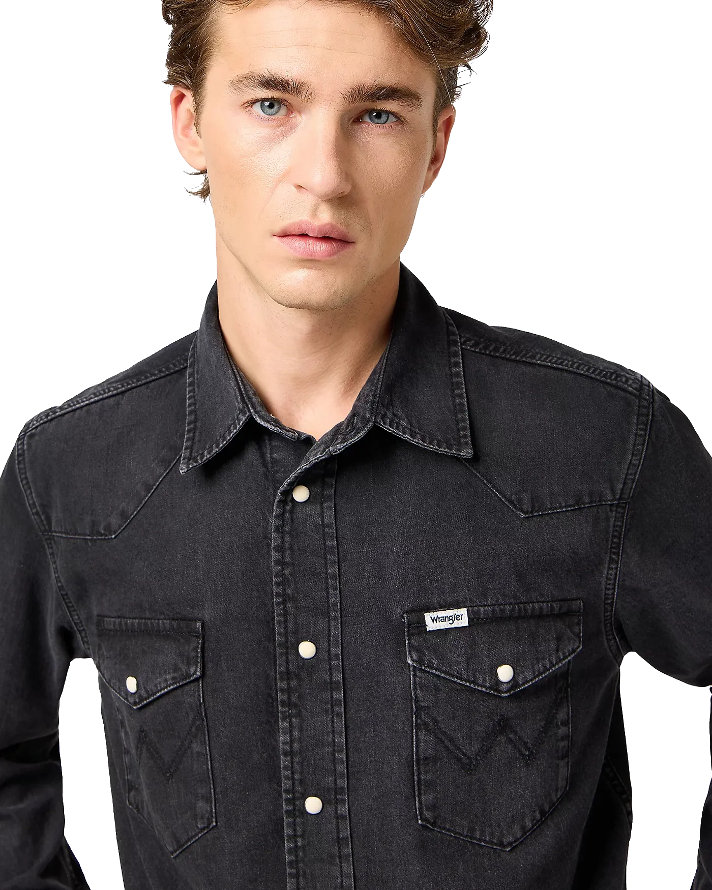 Western Shirt in Rinse Black
