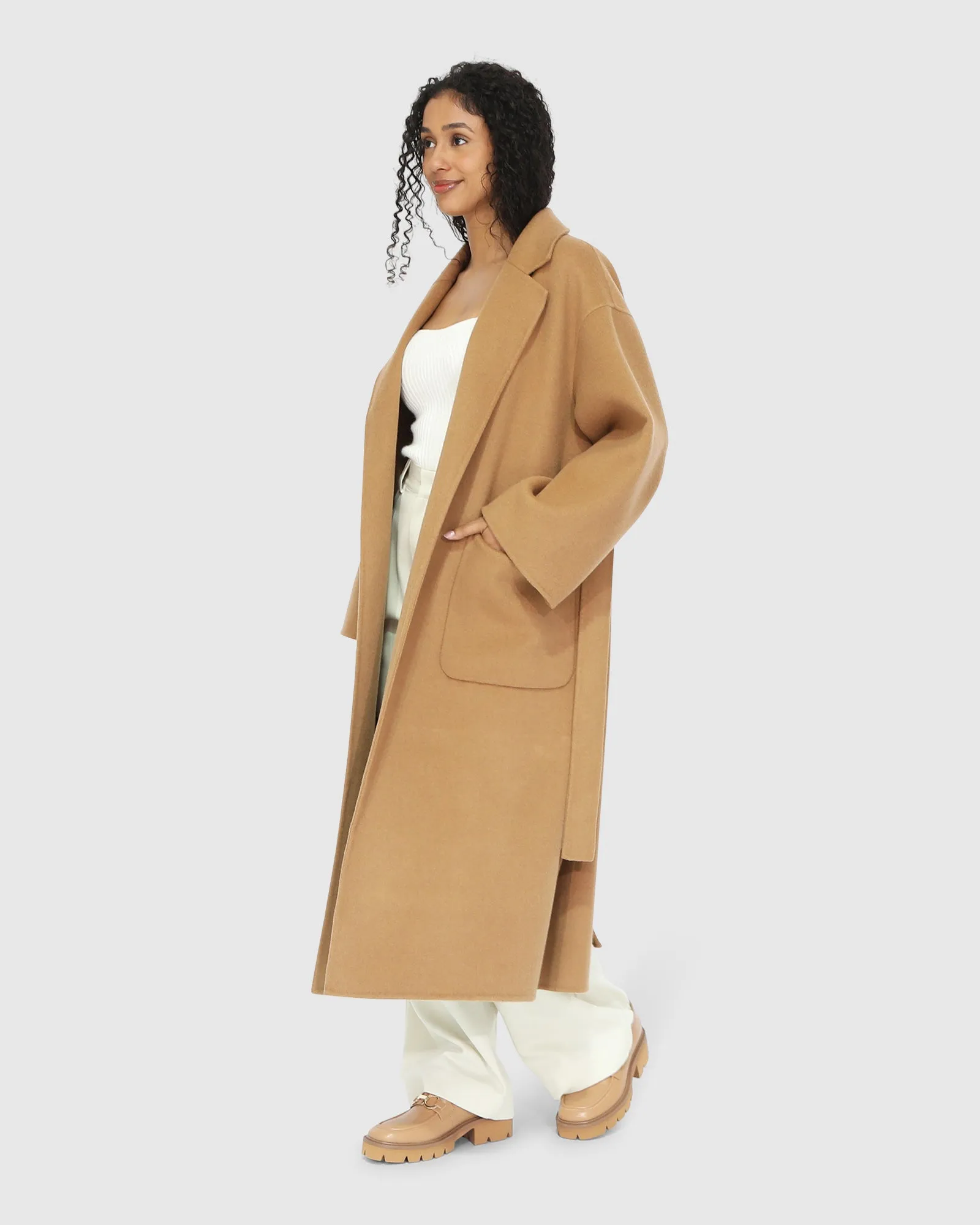 Wide Awake Split Hem Overcoat