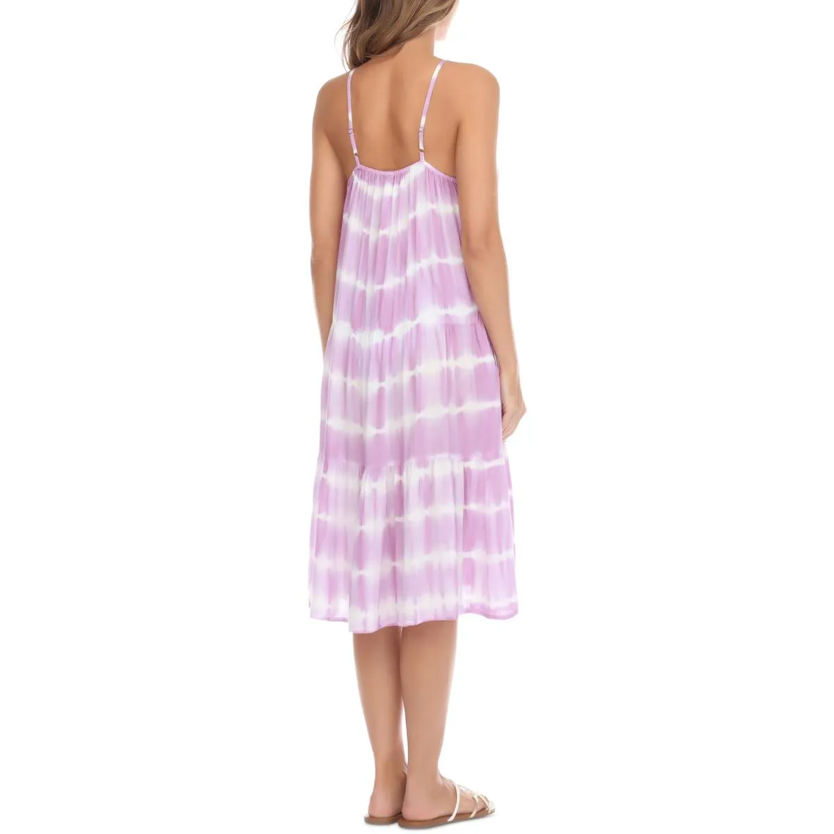 Womens Pockets Tie-Dye Cover-Up