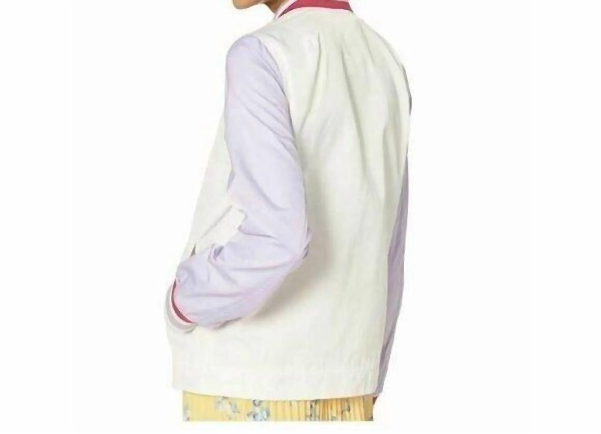 Women's Poly Satin Retro Bomber Jacket In White