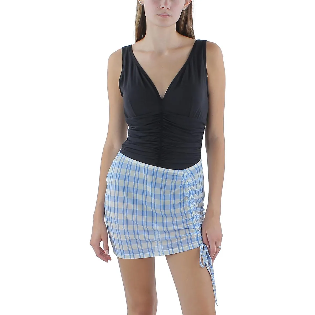 Womens Summer Plaid Cover-Up